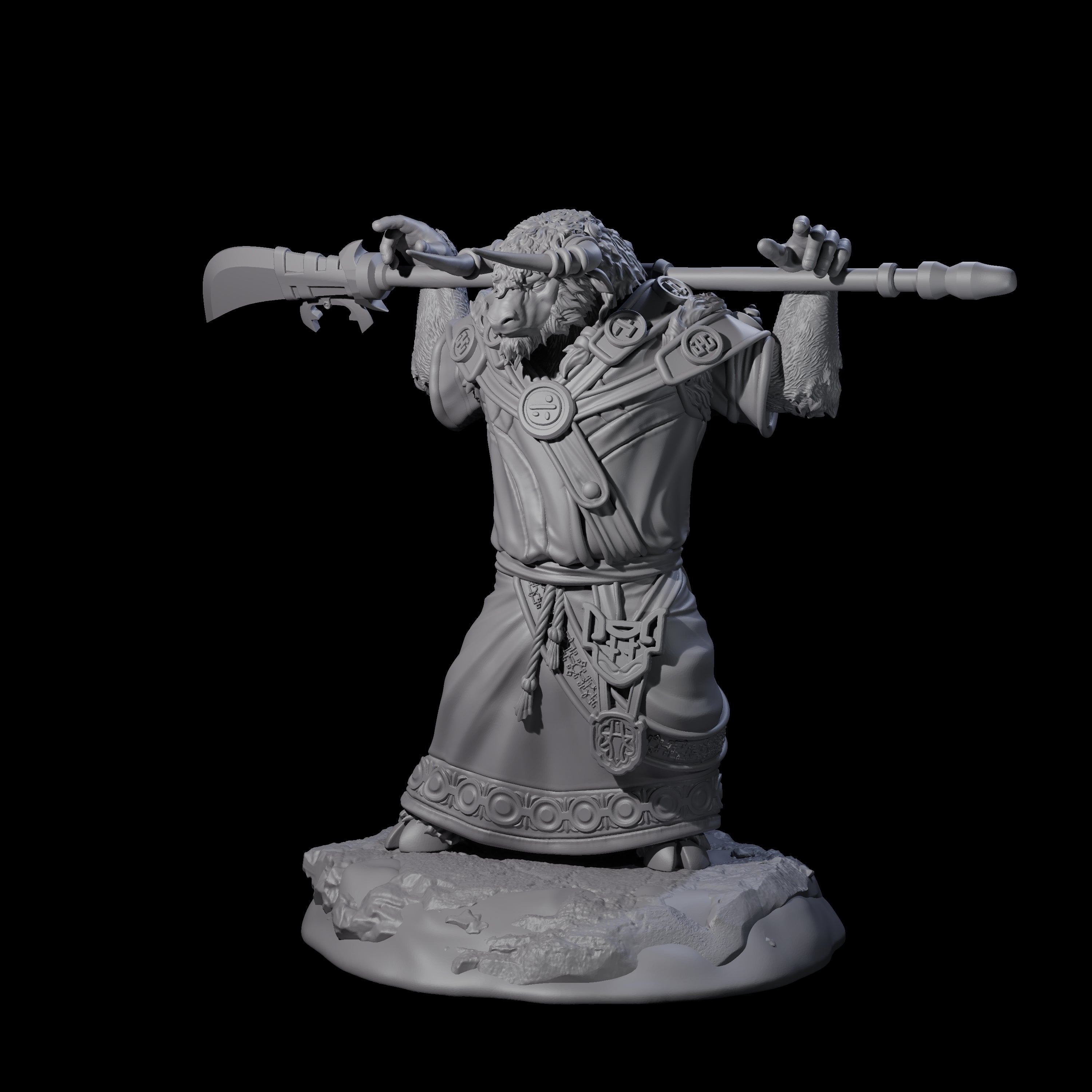 Civilised Yakfolk D Miniature for Dungeons and Dragons, Pathfinder or other TTRPGs