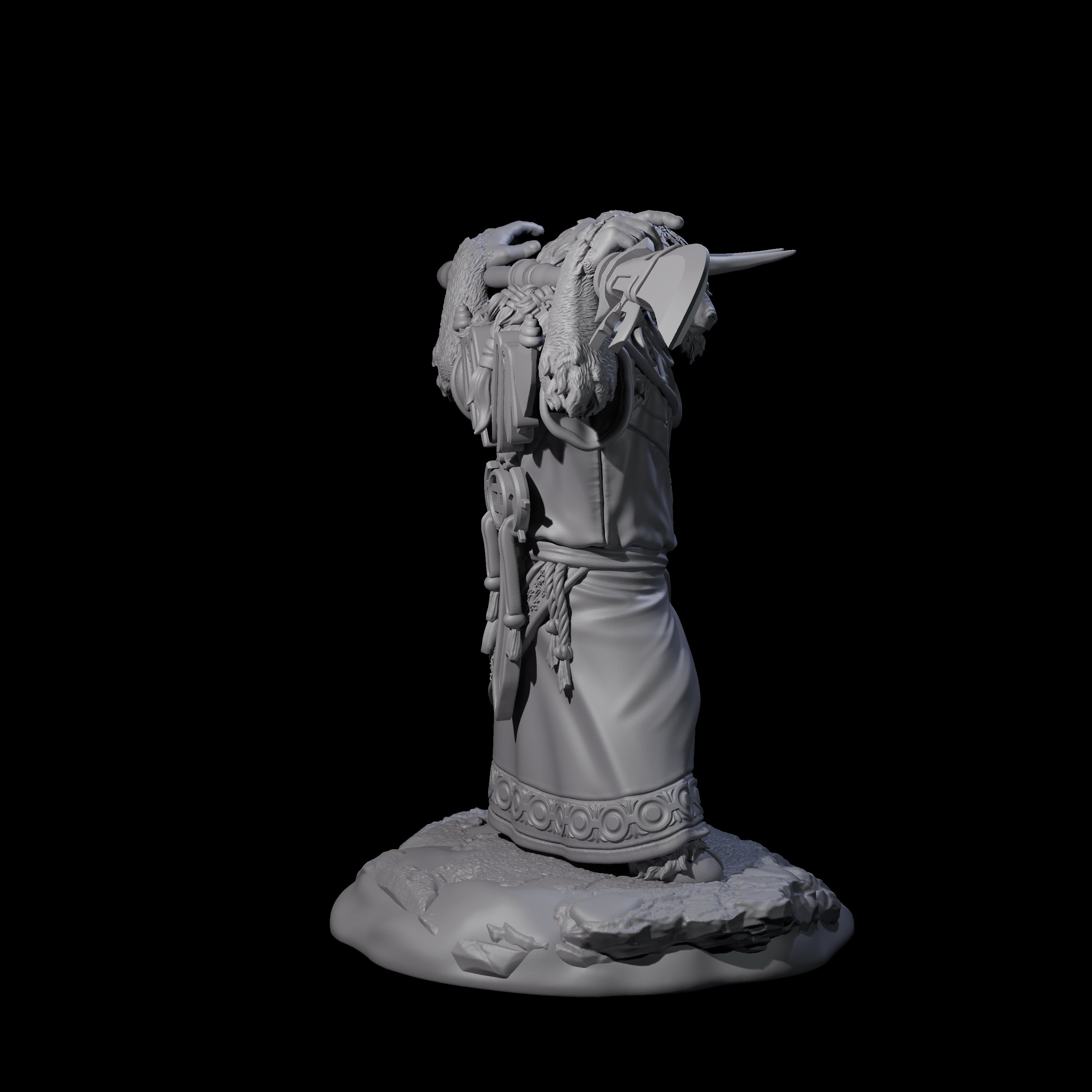 Civilised Yakfolk D Miniature for Dungeons and Dragons, Pathfinder or other TTRPGs