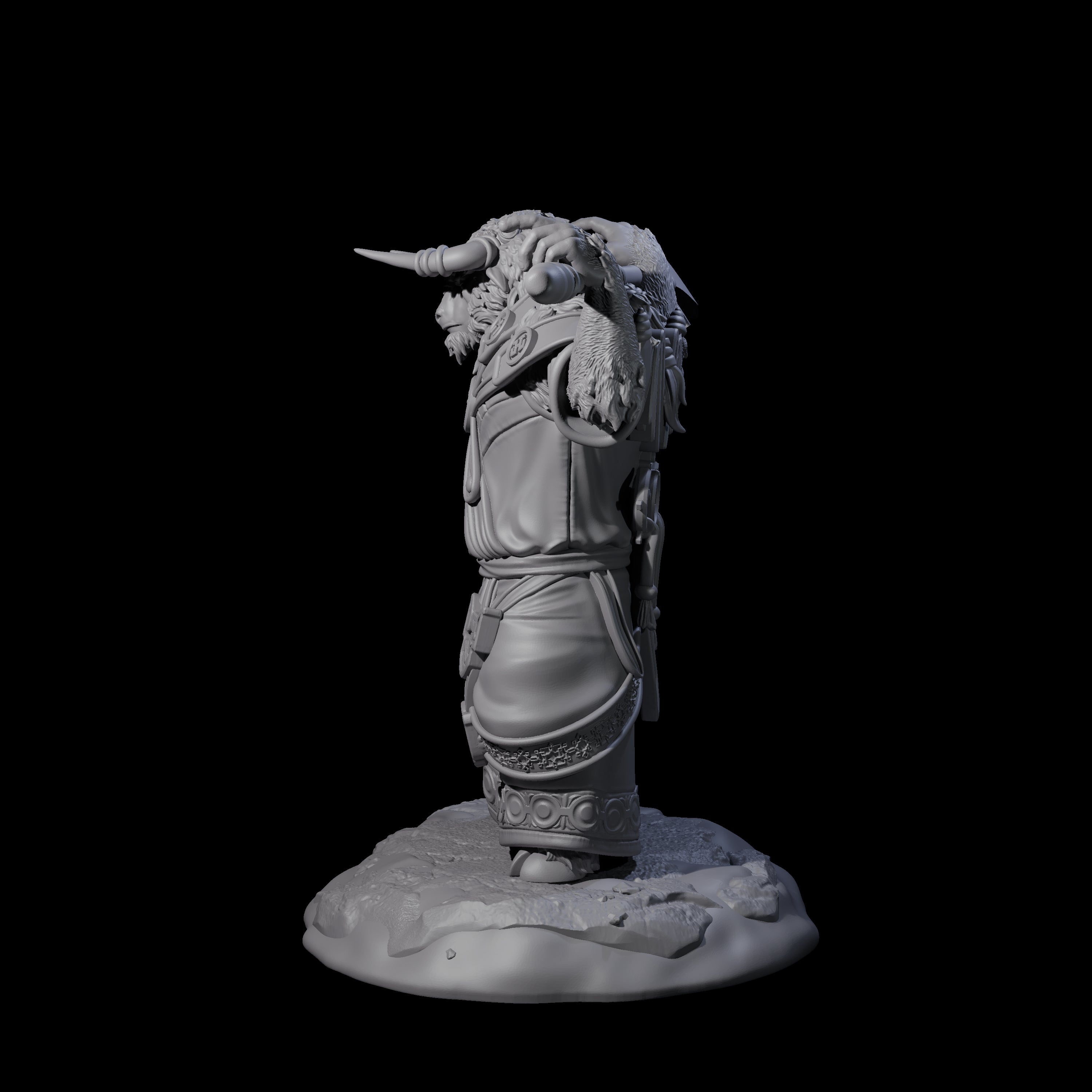 Civilised Yakfolk D Miniature for Dungeons and Dragons, Pathfinder or other TTRPGs