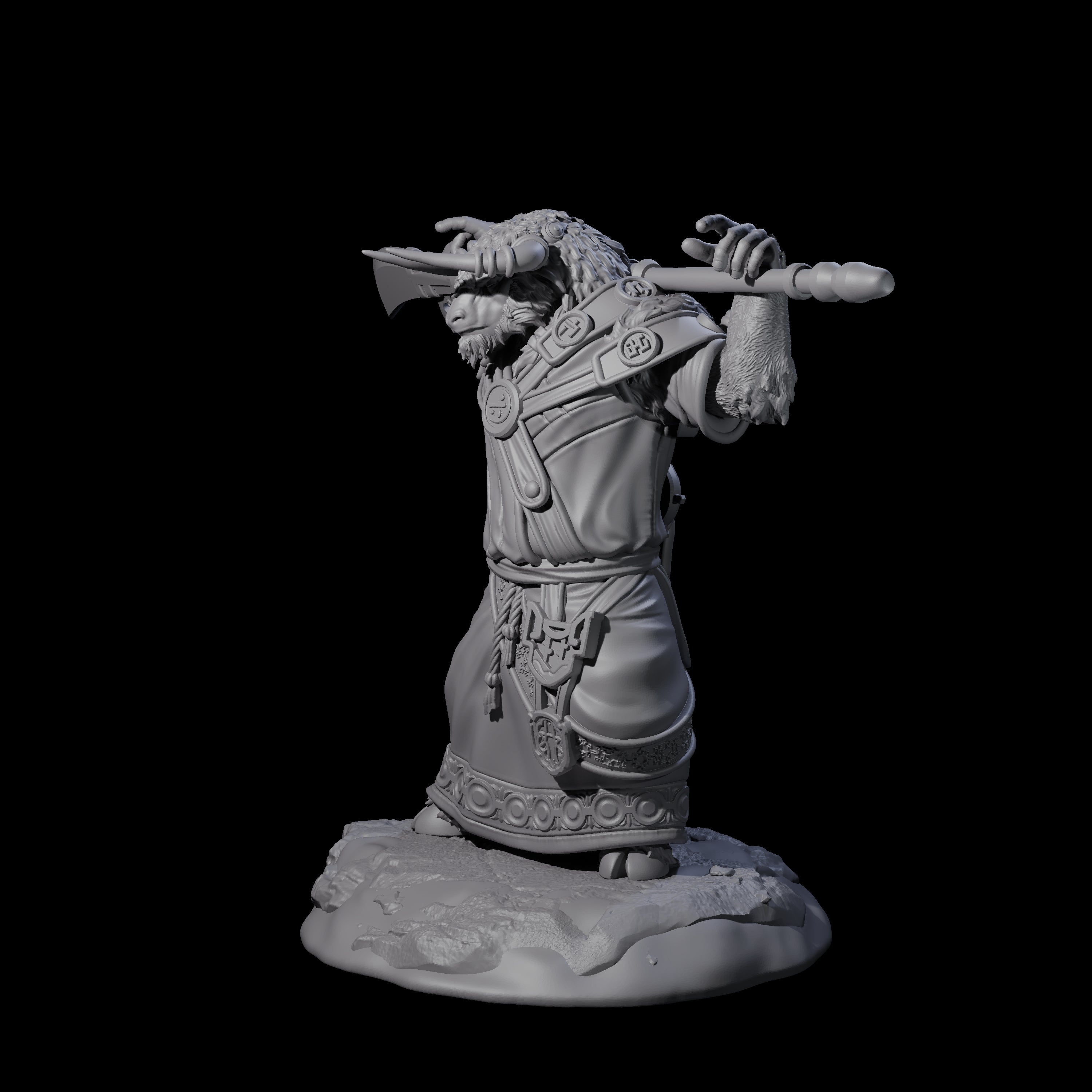 Civilised Yakfolk D Miniature for Dungeons and Dragons, Pathfinder or other TTRPGs