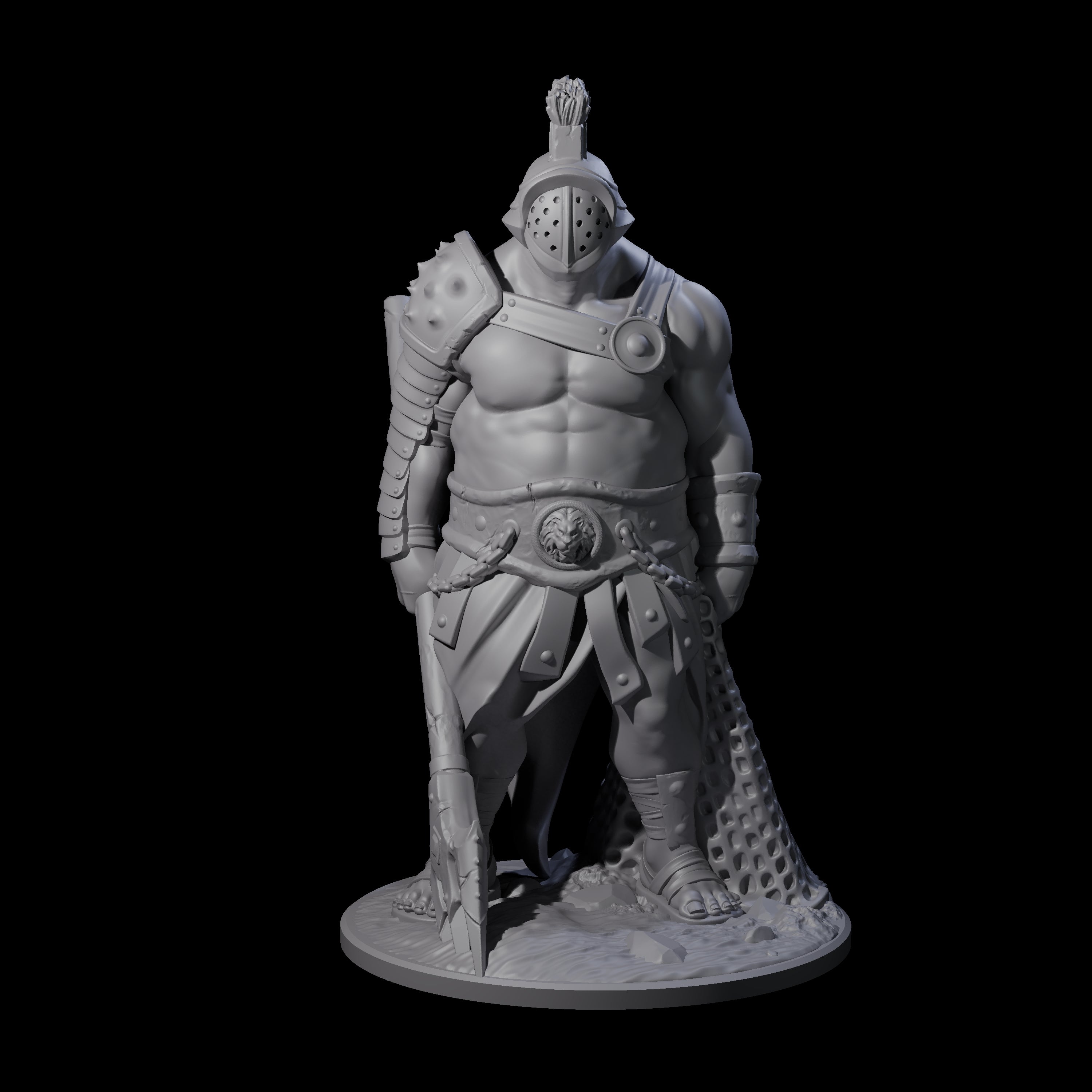 Clanking Human Gladiator Miniature for Dungeons and Dragons, Pathfinder or other TTRPGs