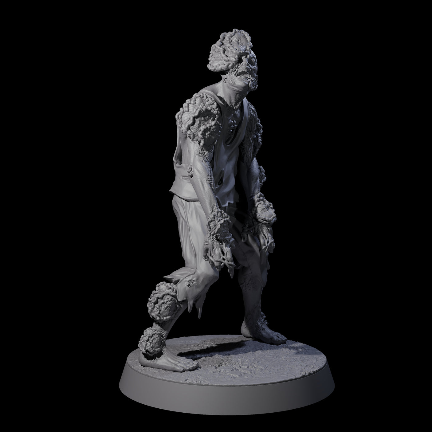Clicking Fungal Zombie C Miniature for Dungeons and Dragons, Pathfinder or other TTRPGs