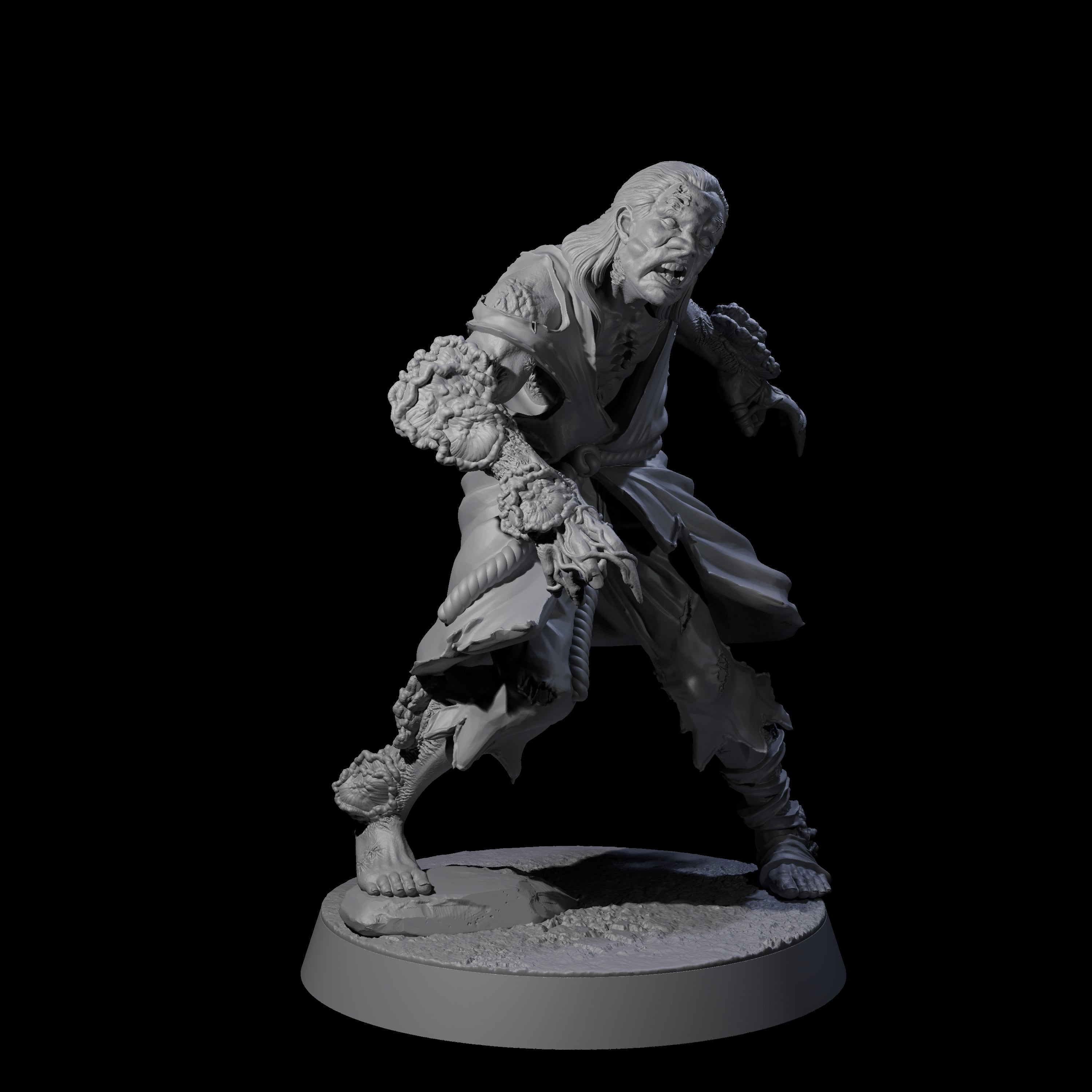 Clicking Fungal Zombie D Miniature for Dungeons and Dragons, Pathfinder or other TTRPGs