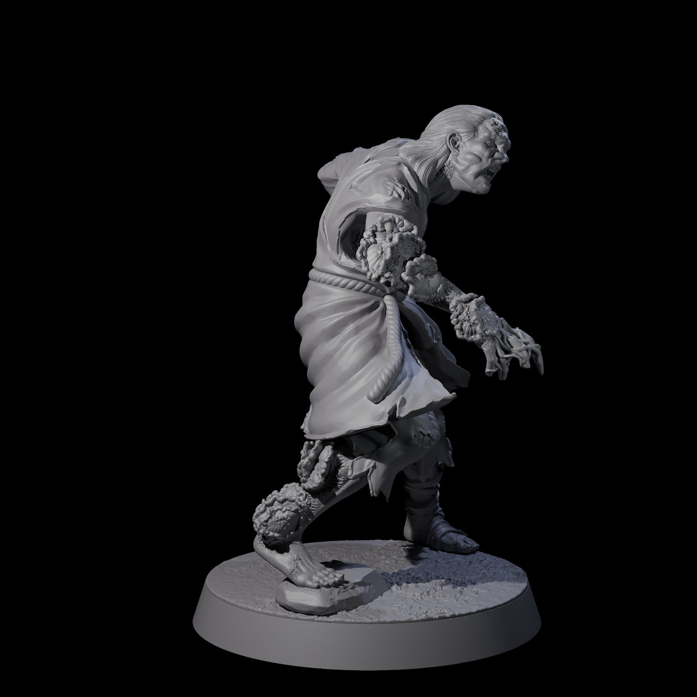 Clicking Fungal Zombie D Miniature for Dungeons and Dragons, Pathfinder or other TTRPGs
