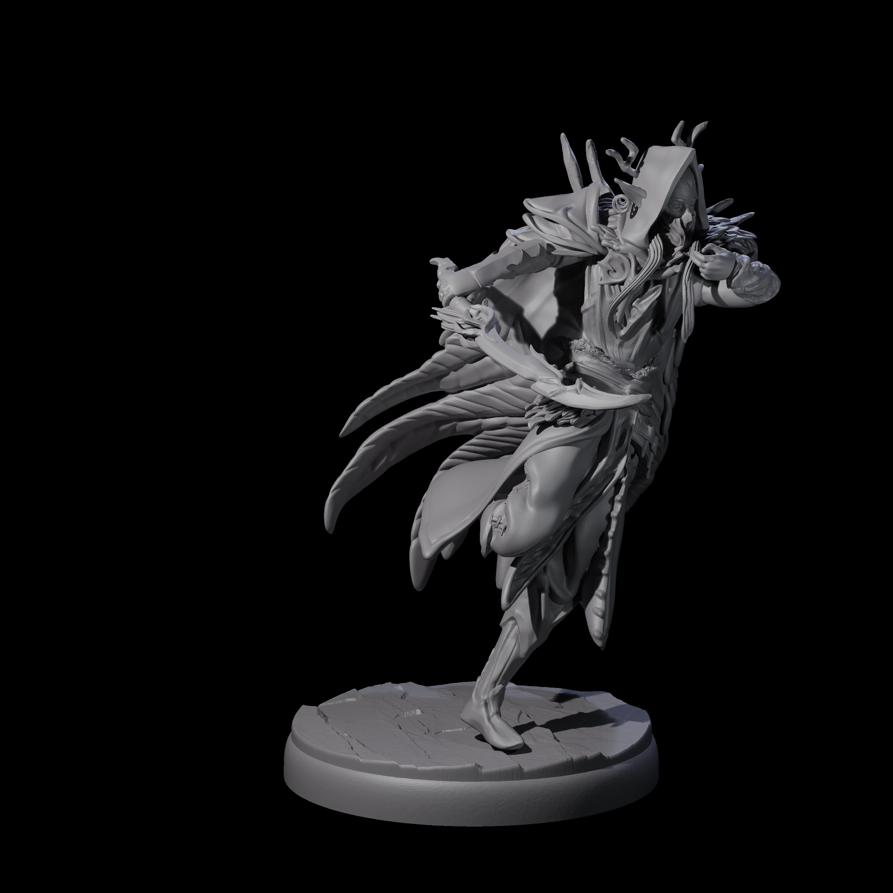 Cloaked Dark Elf Assassin A Miniature for Dungeons and Dragons, Pathfinder or other TTRPGs