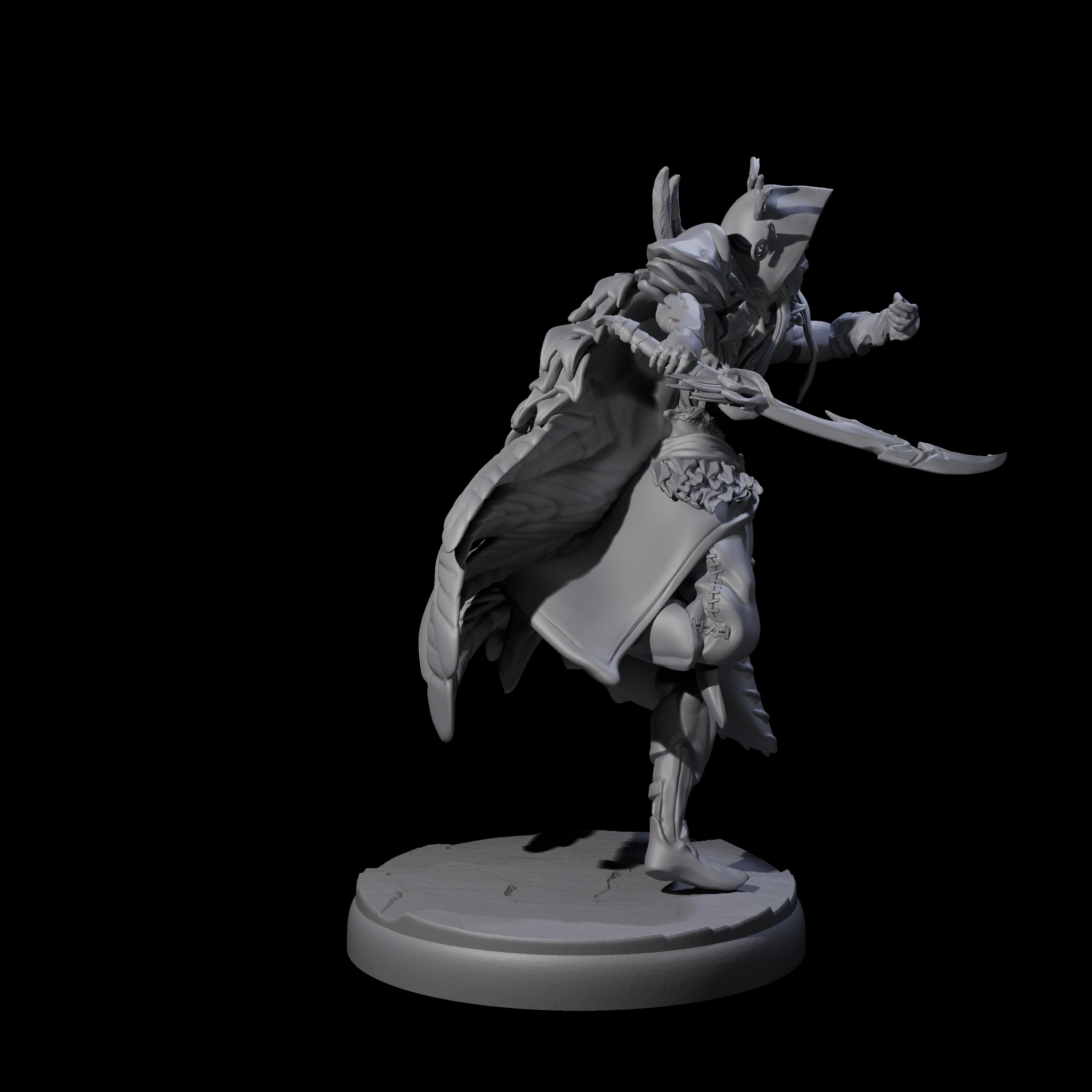 Cloaked Dark Elf Assassin A Miniature for Dungeons and Dragons, Pathfinder or other TTRPGs