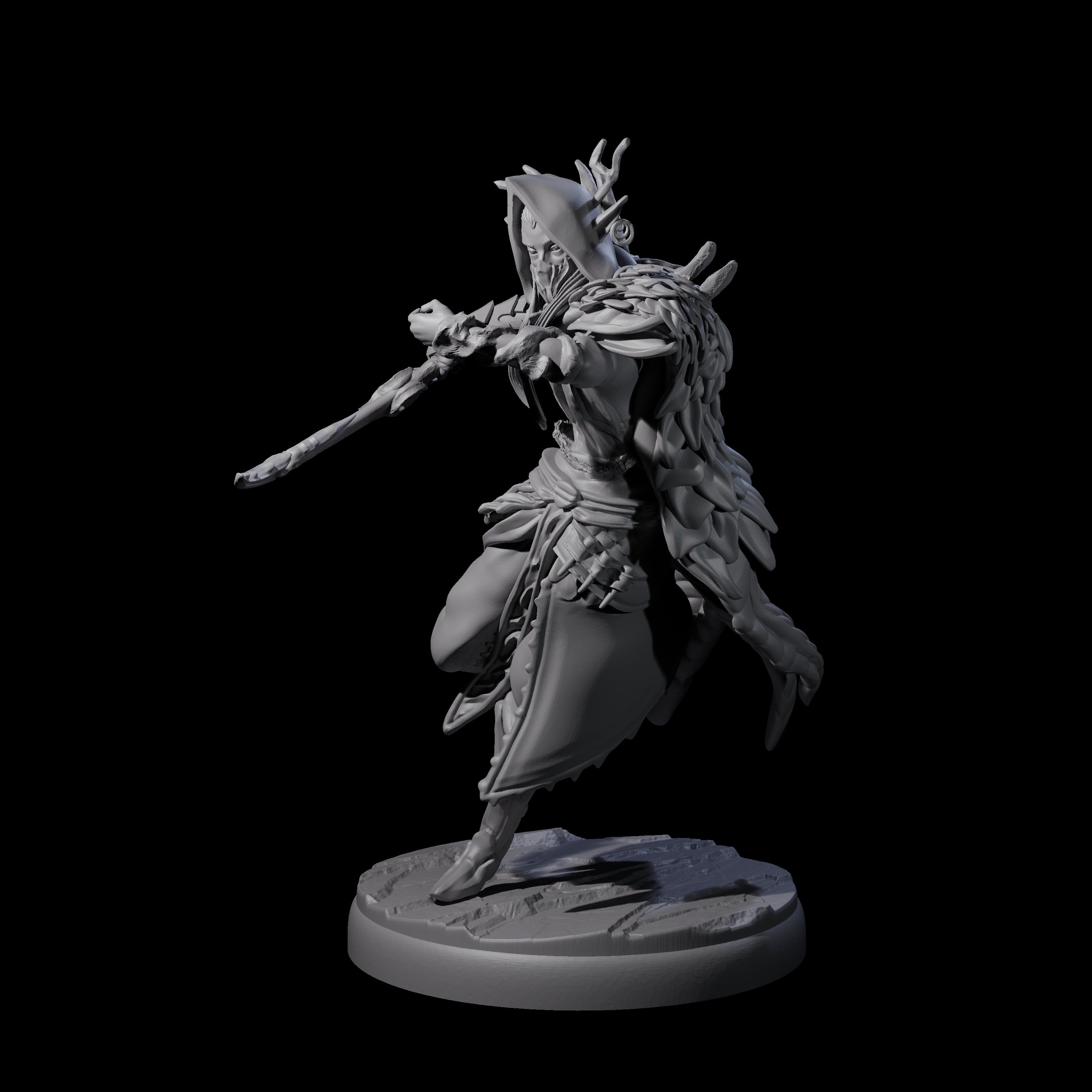 Cloaked Dark Elf Assassin A Miniature for Dungeons and Dragons, Pathfinder or other TTRPGs