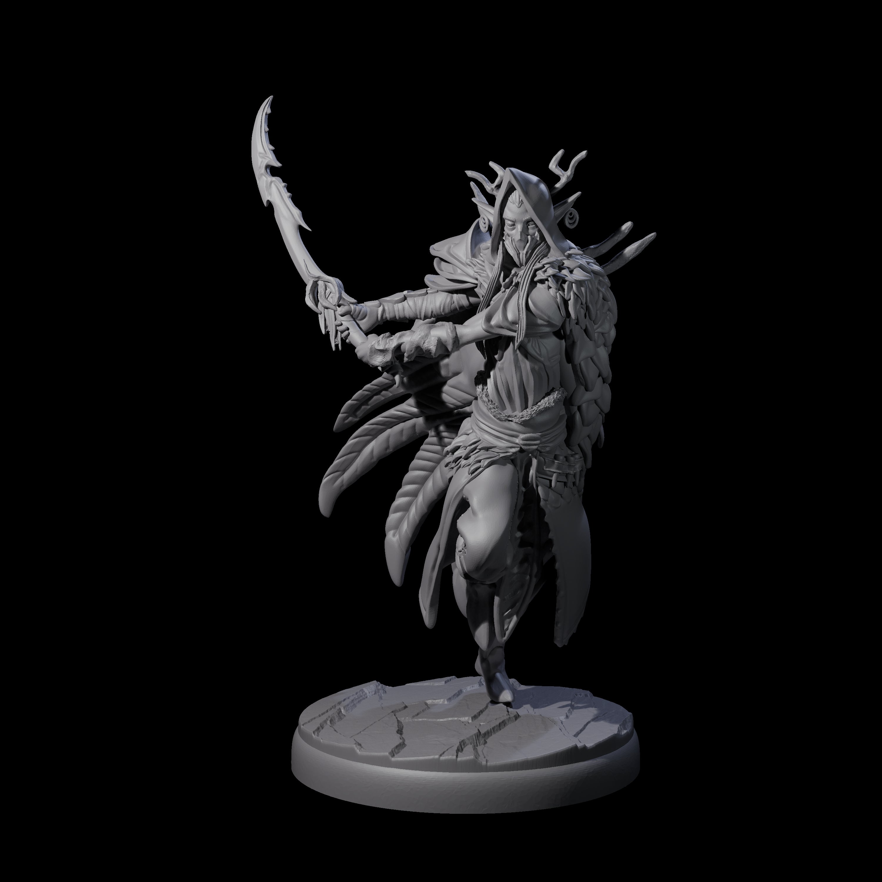 Cloaked Dark Elf Assassin B Miniature for Dungeons and Dragons, Pathfinder or other TTRPGs