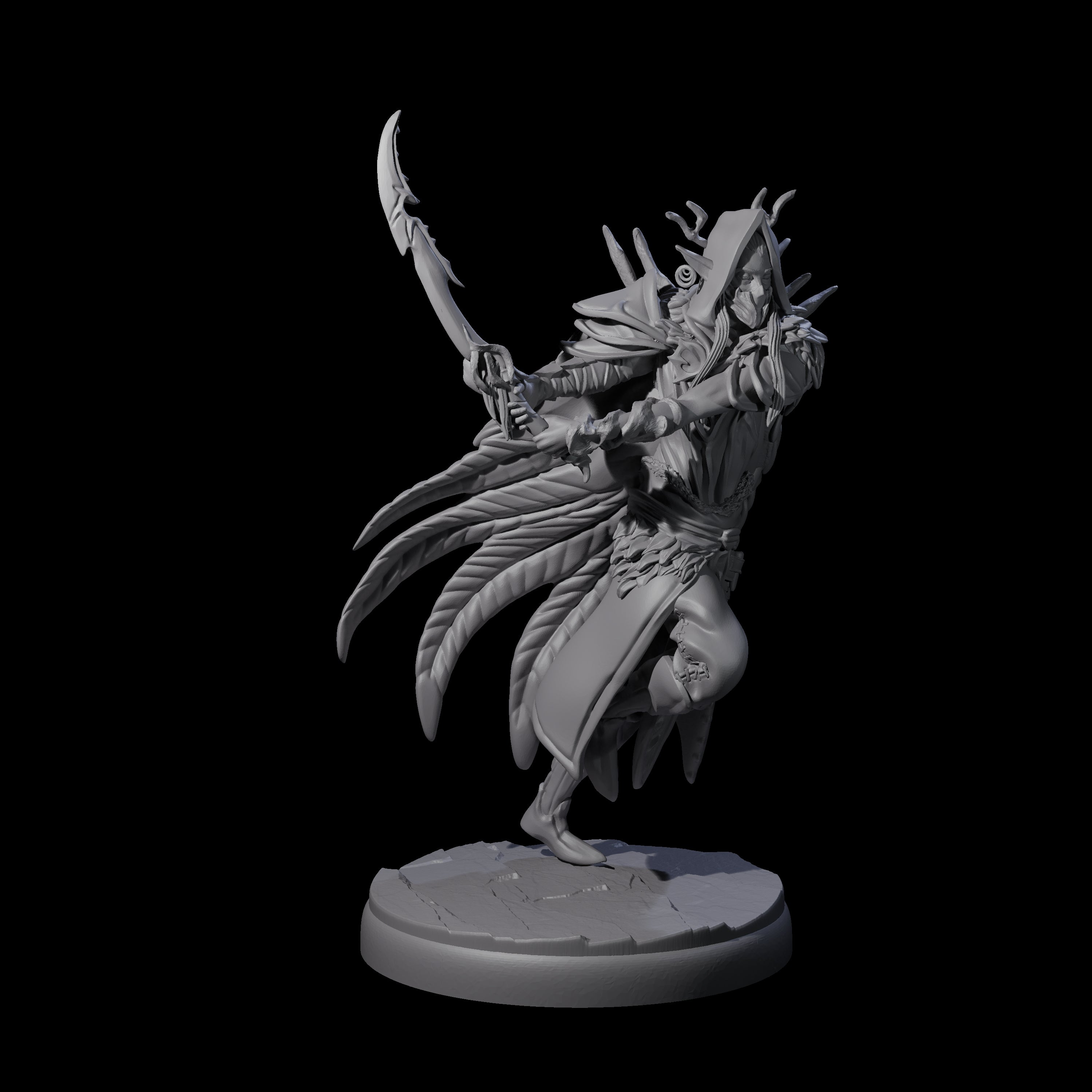 Cloaked Dark Elf Assassin B Miniature for Dungeons and Dragons, Pathfinder or other TTRPGs