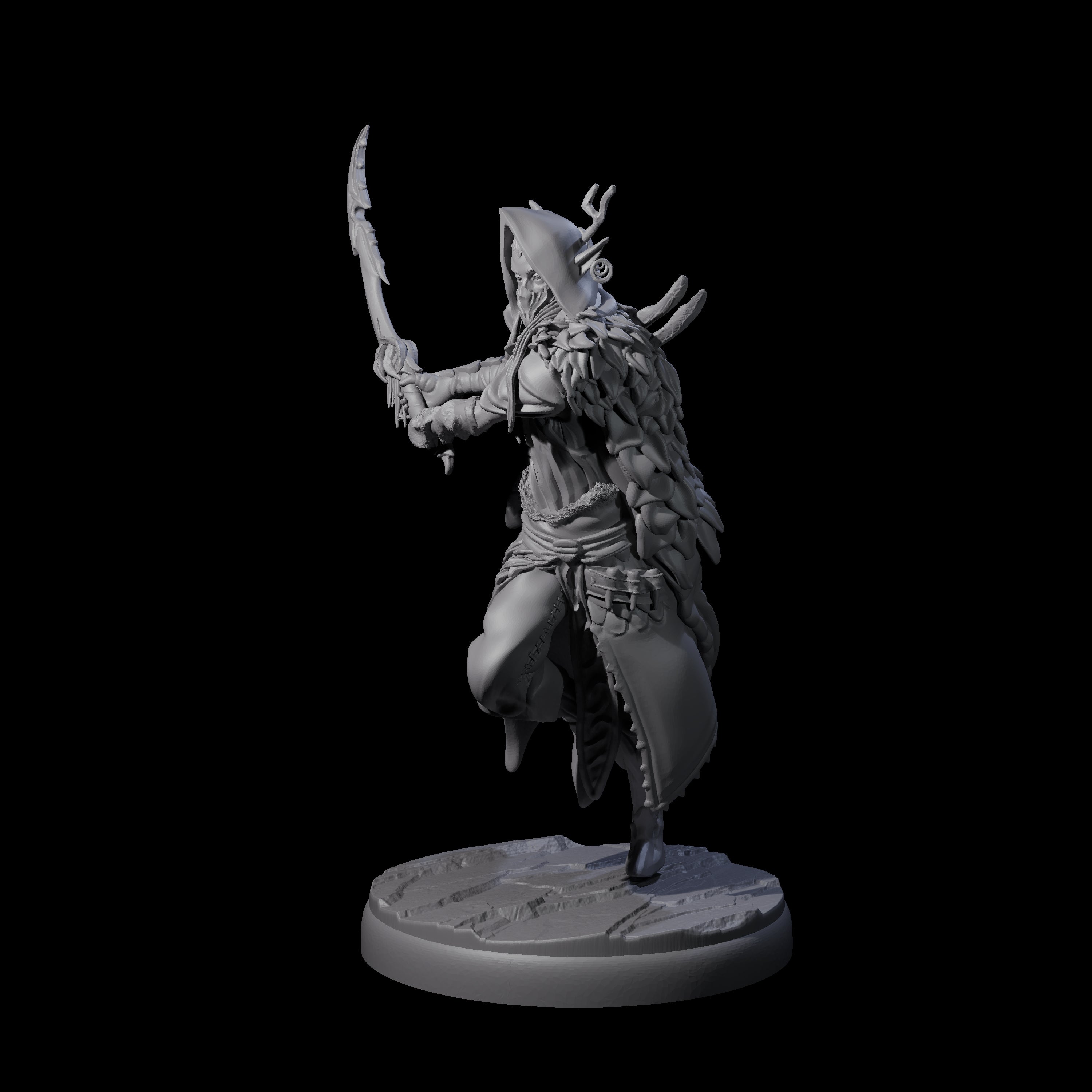 Cloaked Dark Elf Assassin B Miniature for Dungeons and Dragons, Pathfinder or other TTRPGs