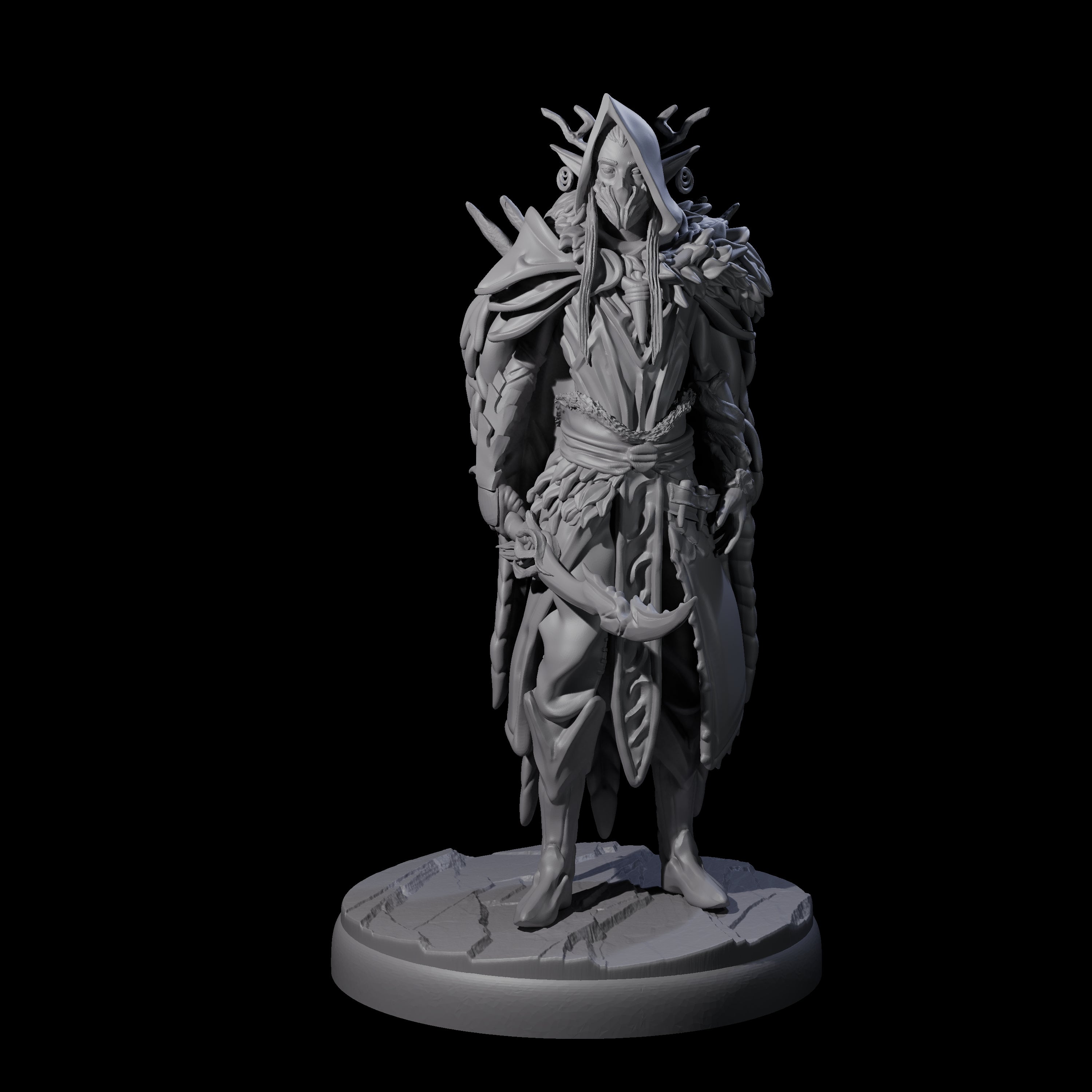 Cloaked Dark Elf Assassin C Miniature for Dungeons and Dragons, Pathfinder or other TTRPGs