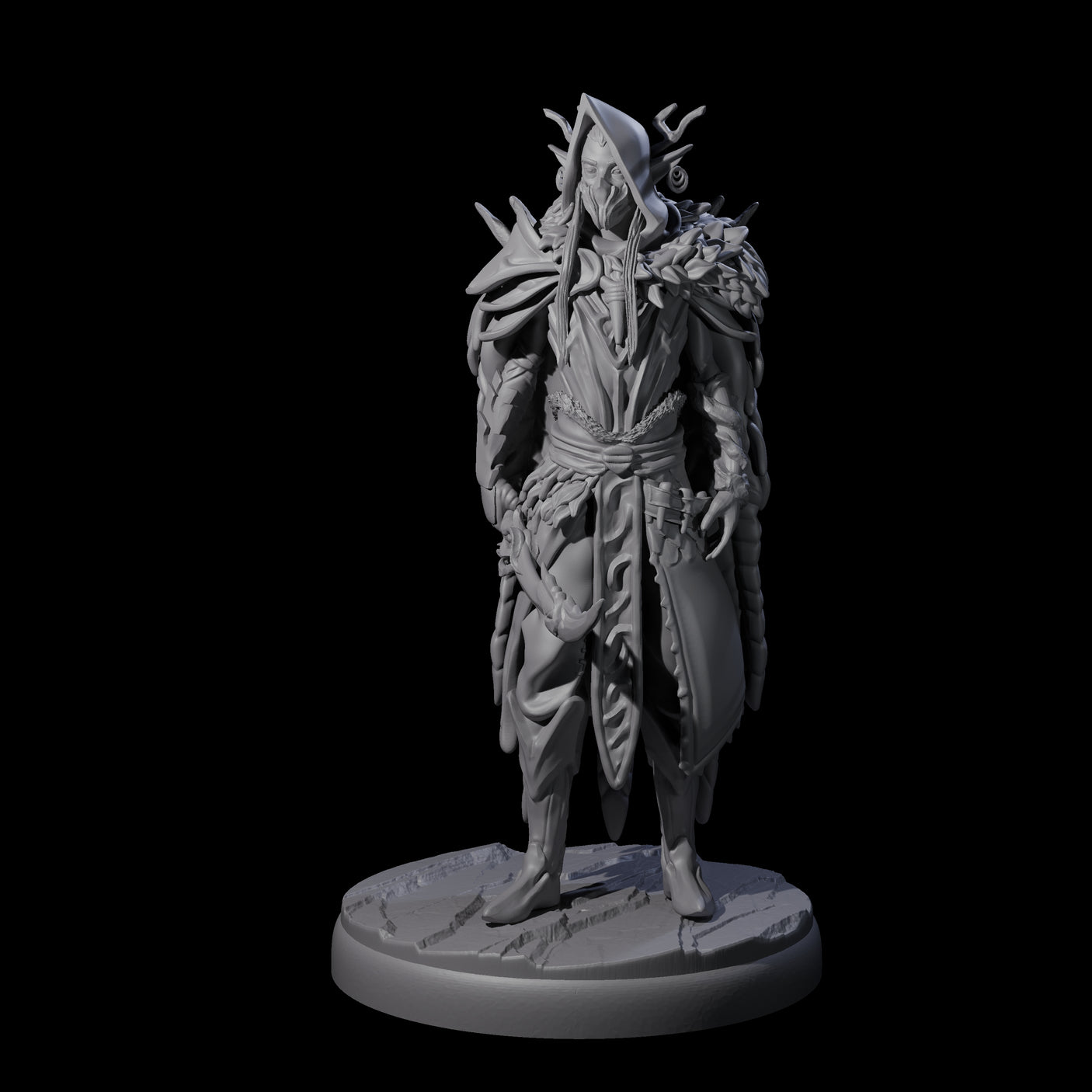 Cloaked Dark Elf Assassin C Miniature for Dungeons and Dragons, Pathfinder or other TTRPGs