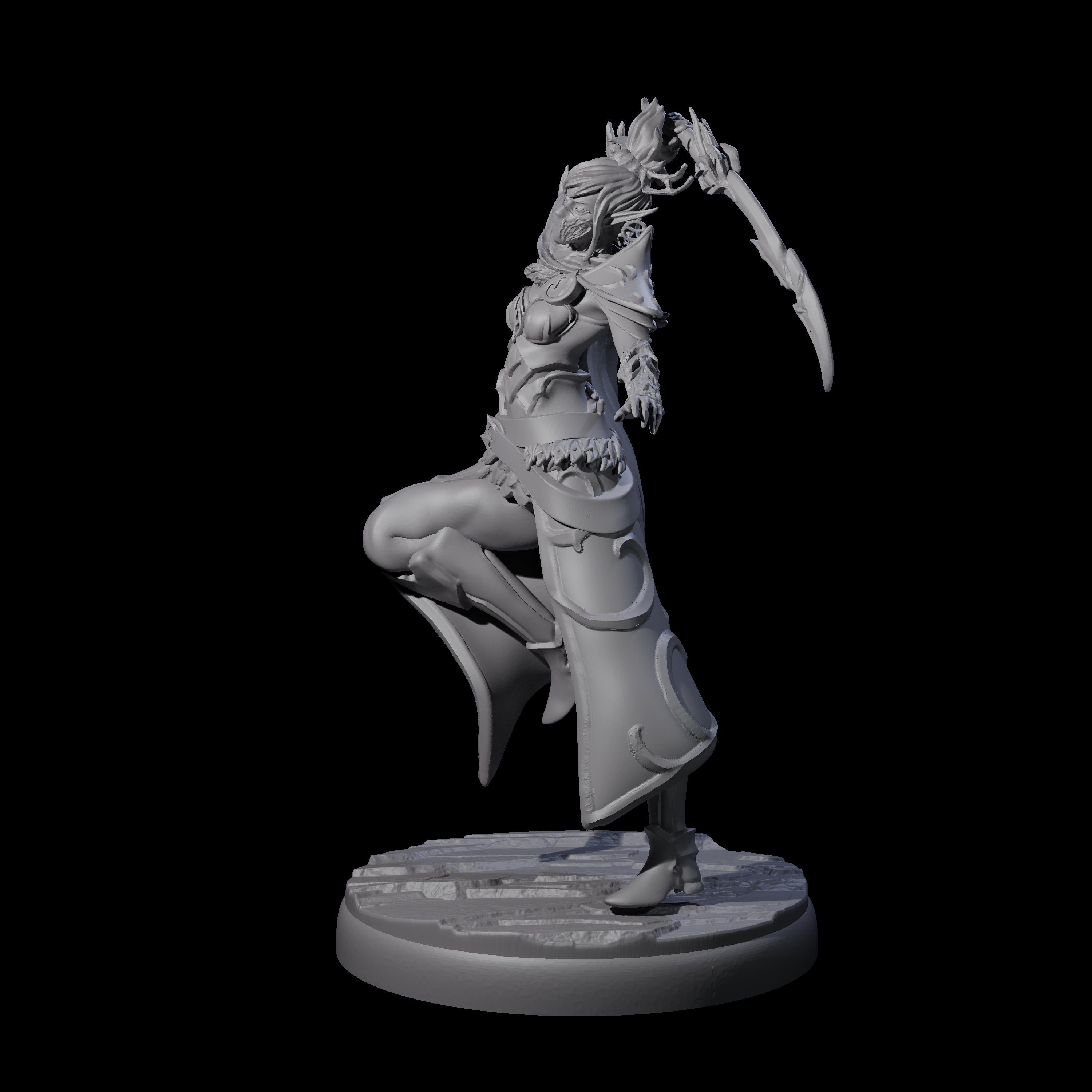 Cloaked Dark Elf Assassin E Miniature for Dungeons and Dragons, Pathfinder or other TTRPGs