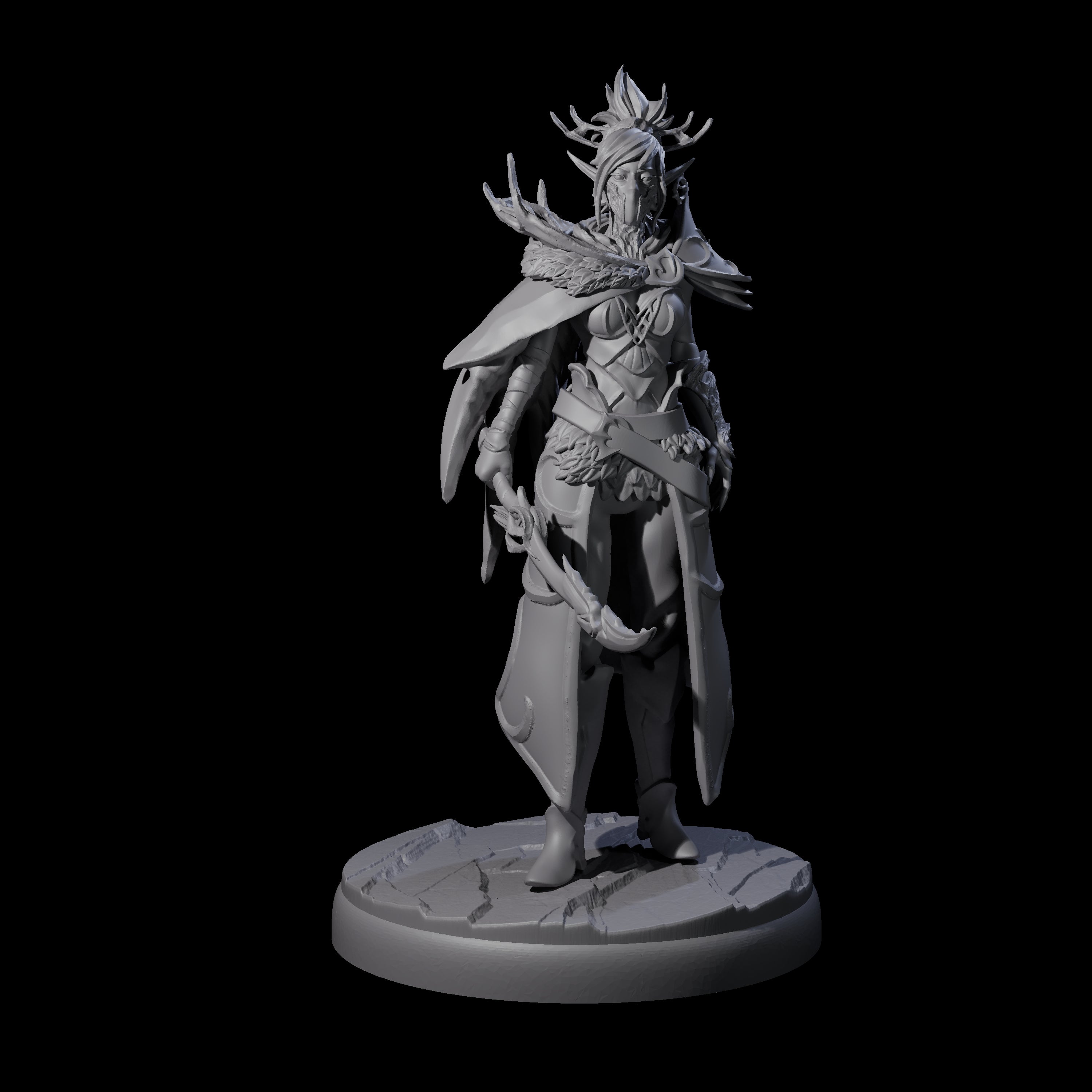 Cloaked Dark Elf Assassin F Miniature for Dungeons and Dragons, Pathfinder or other TTRPGs