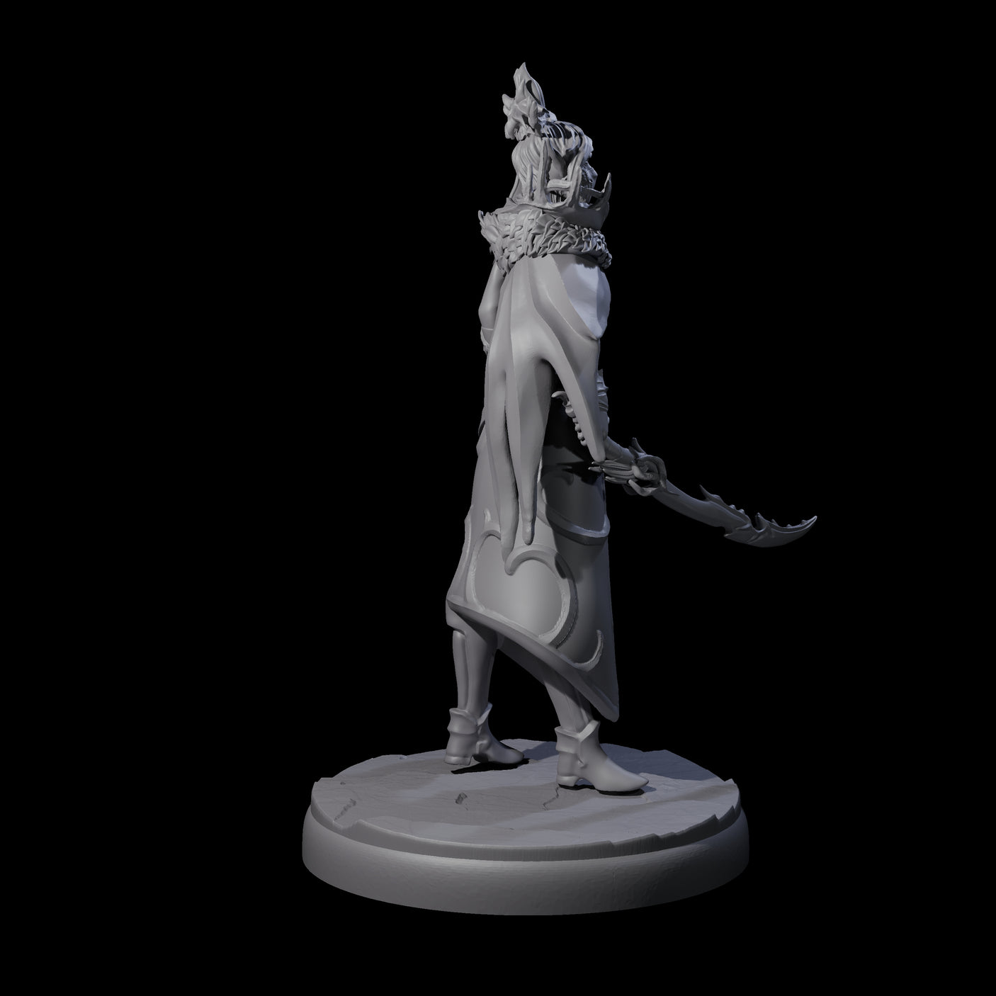 Cloaked Dark Elf Assassin F Miniature for Dungeons and Dragons, Pathfinder or other TTRPGs