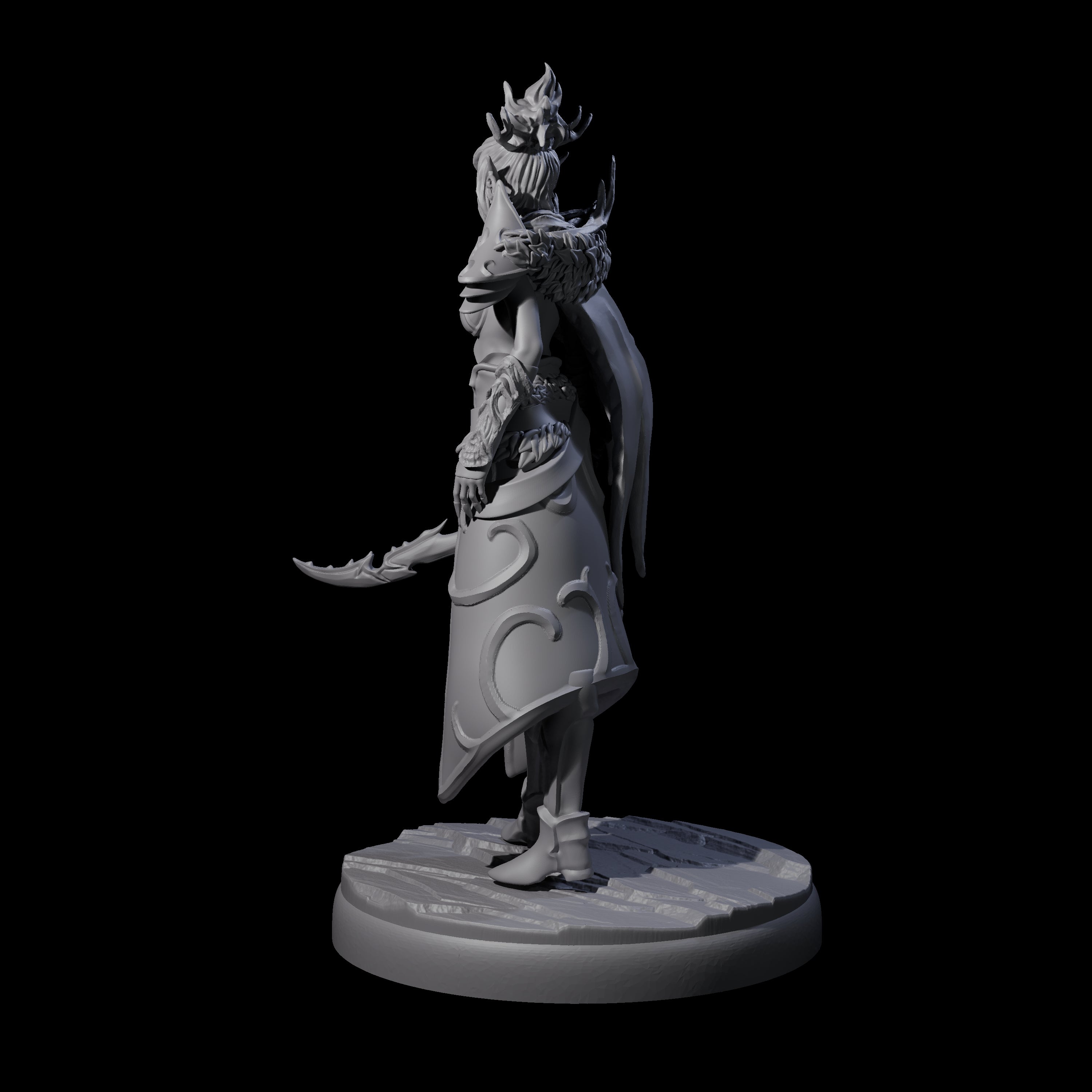 Cloaked Dark Elf Assassin F Miniature for Dungeons and Dragons, Pathfinder or other TTRPGs