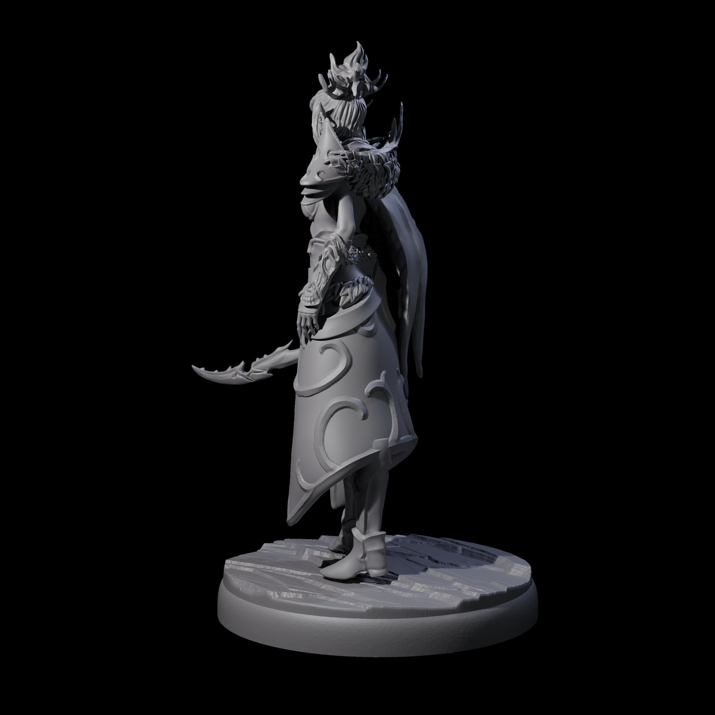 Cloaked Dark Elf Assassin F Miniature for Dungeons and Dragons, Pathfinder or other TTRPGs