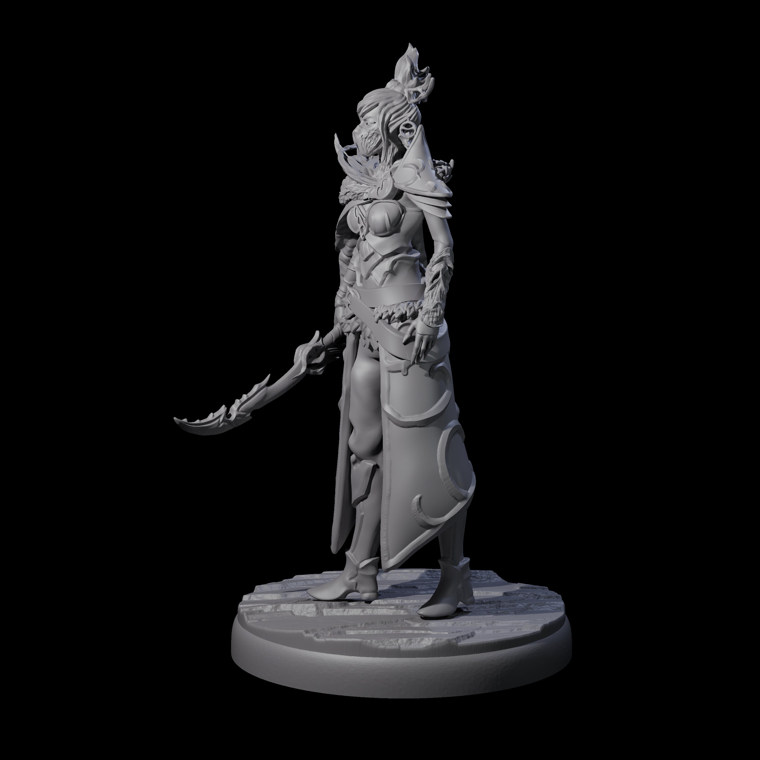 Cloaked Dark Elf Assassin F Miniature for Dungeons and Dragons, Pathfinder or other TTRPGs