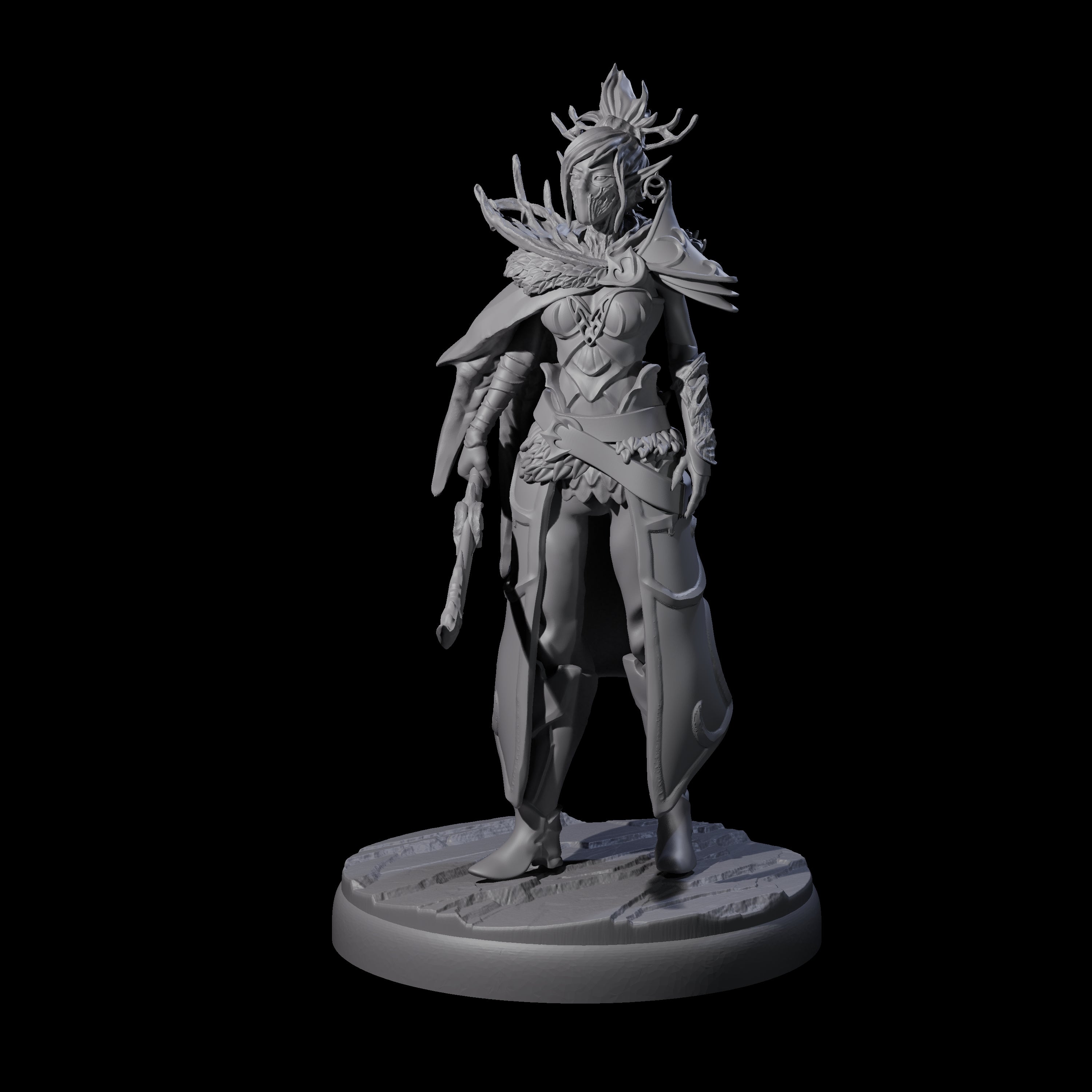 Cloaked Dark Elf Assassin F Miniature for Dungeons and Dragons, Pathfinder or other TTRPGs