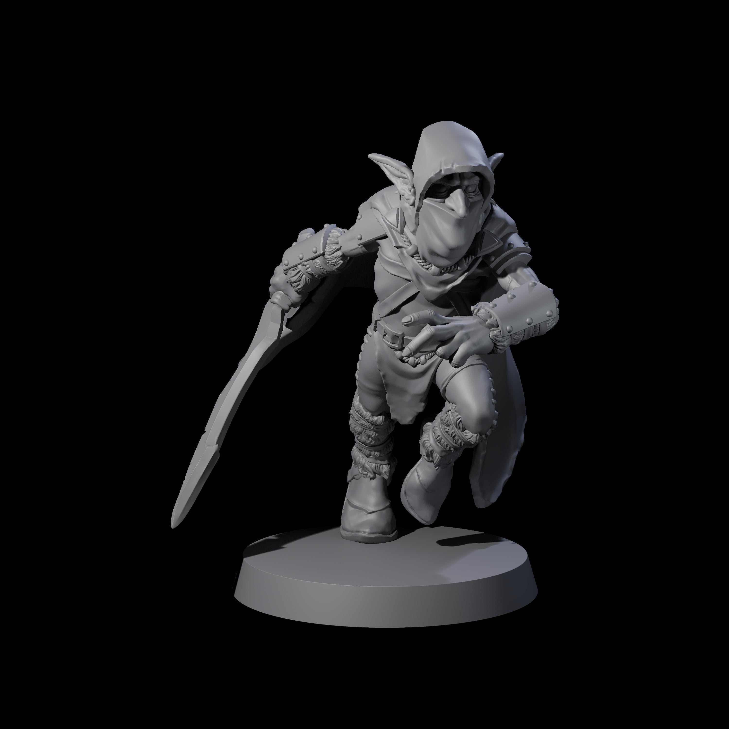 Cloaked Goblin Assassin B Miniature for Dungeons and Dragons, Pathfinder or other TTRPGs