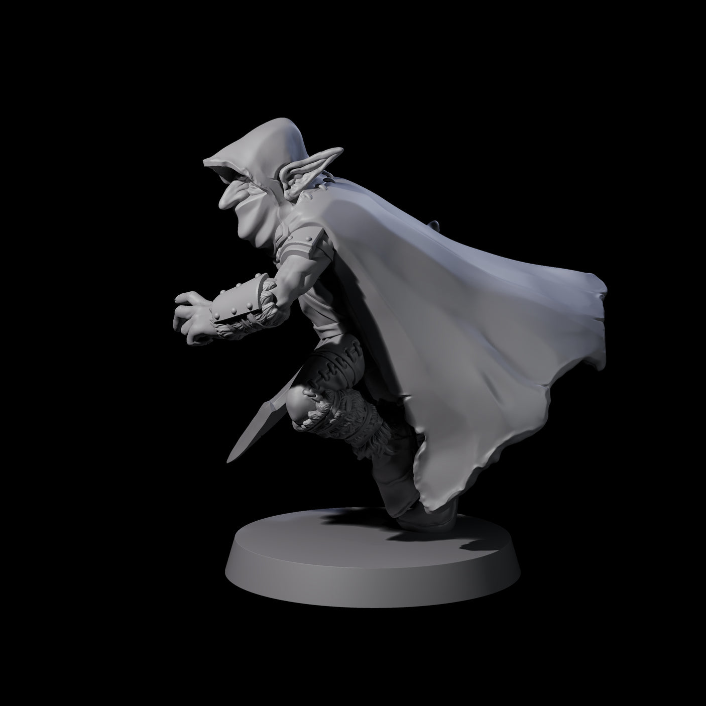 Cloaked Goblin Assassin B Miniature for Dungeons and Dragons, Pathfinder or other TTRPGs