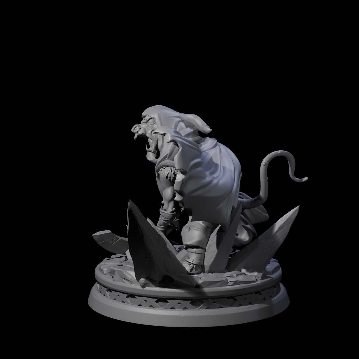 Cloaked Ratfolk Rogue Miniature for Dungeons and Dragons, Pathfinder or other TTRPGs
