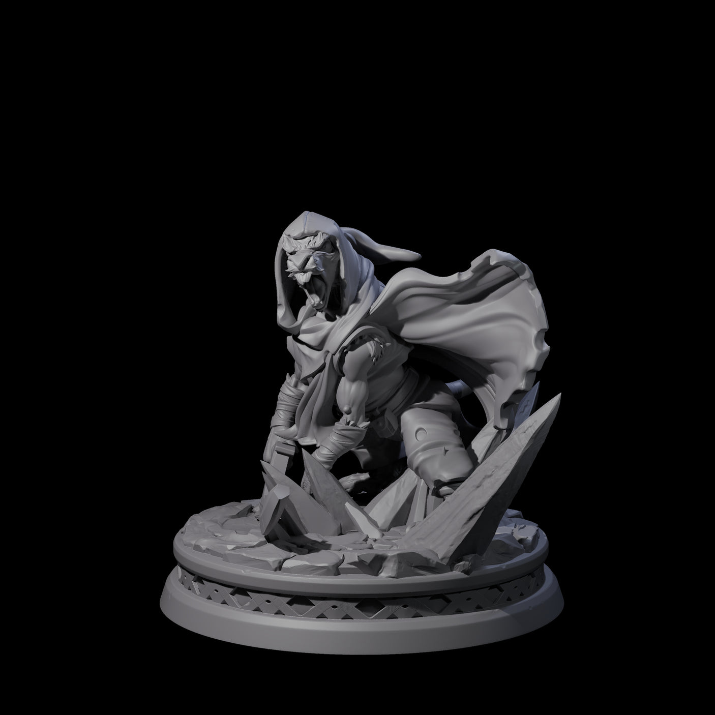Cloaked Ratfolk Rogue Miniature for Dungeons and Dragons, Pathfinder or other TTRPGs