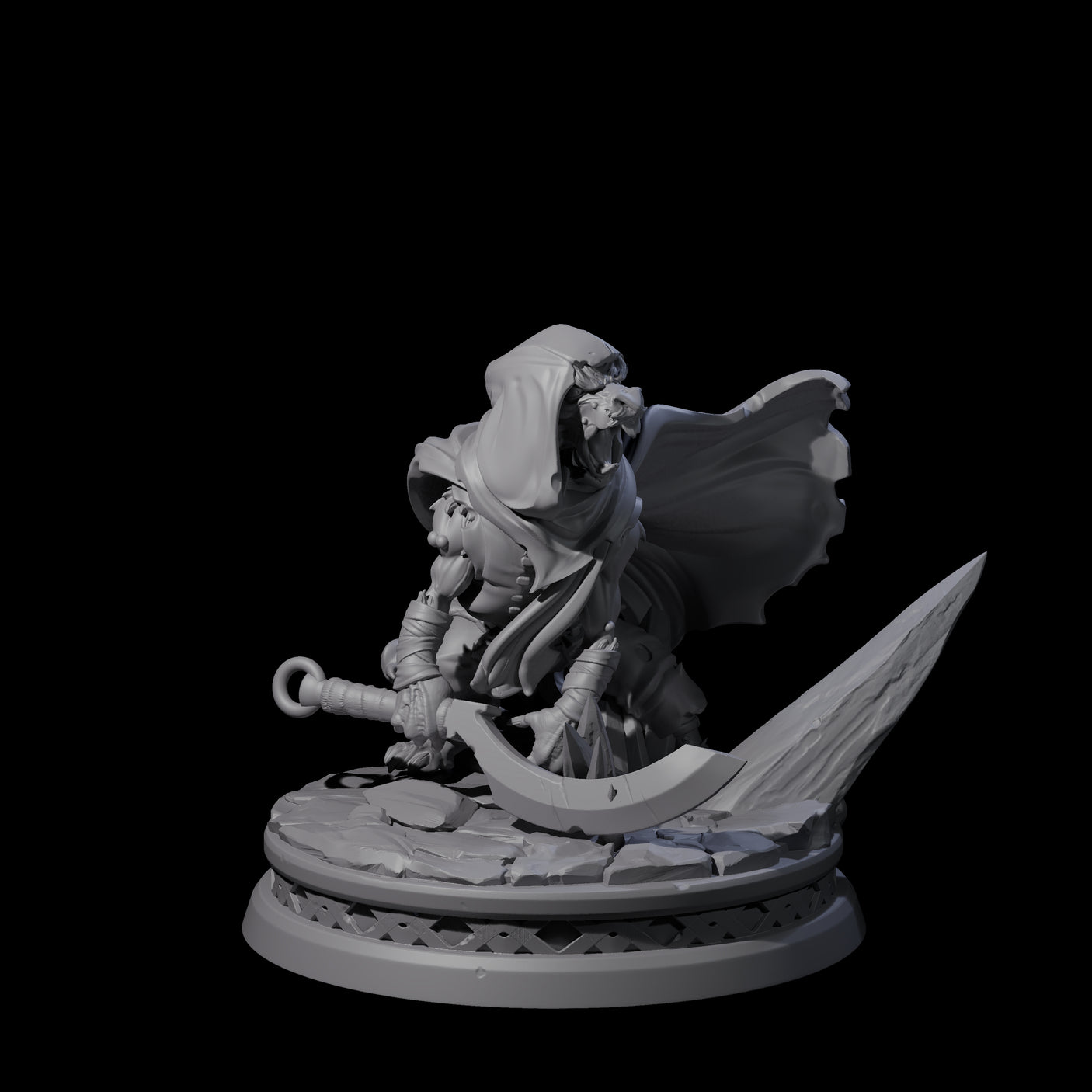 Cloaked Ratfolk Rogue Miniature for Dungeons and Dragons, Pathfinder or other TTRPGs