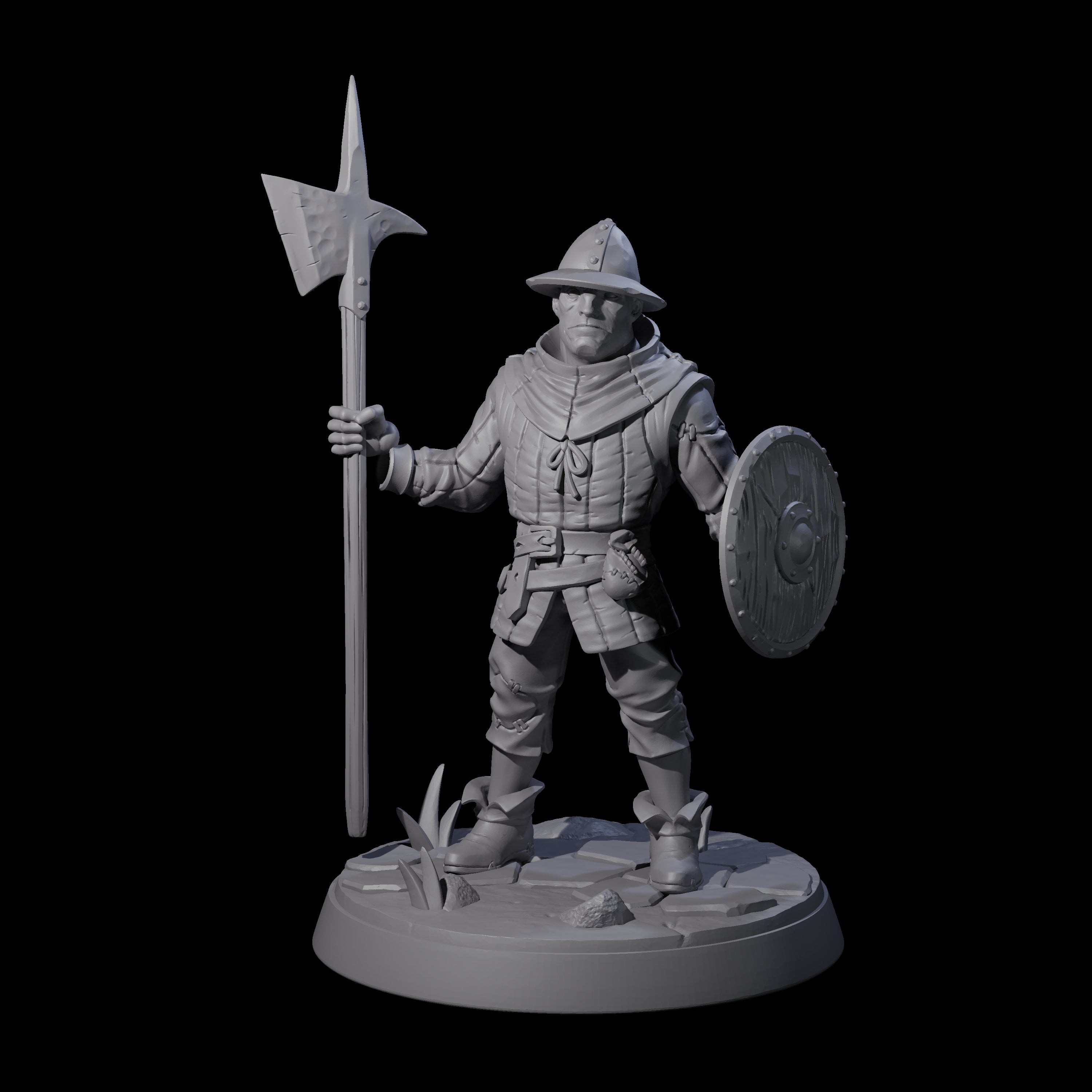 Cobbled Together Militia B Miniature for Dungeons and Dragons, Pathfinder or other TTRPGs