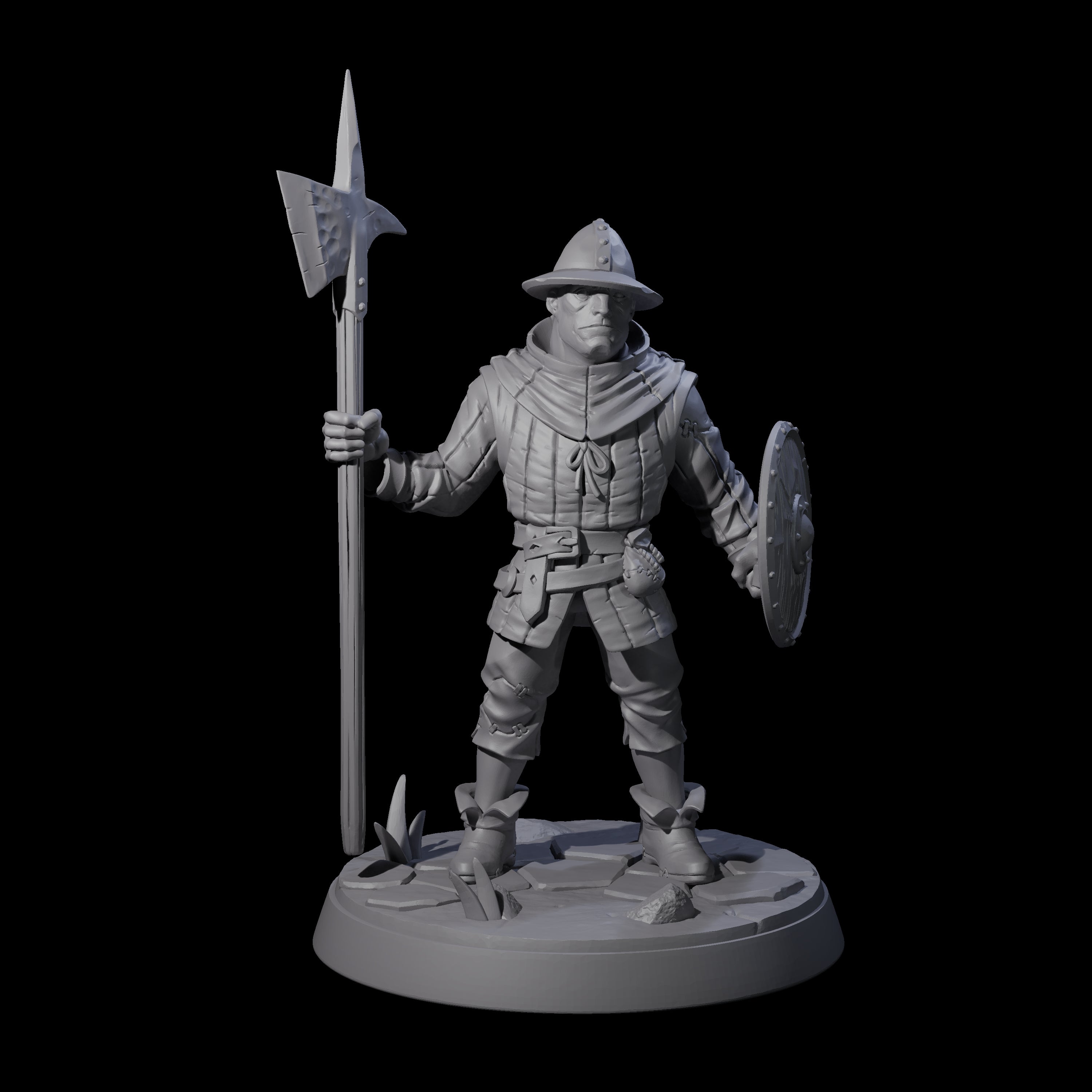 Cobbled Together Militia B Miniature for Dungeons and Dragons, Pathfinder or other TTRPGs