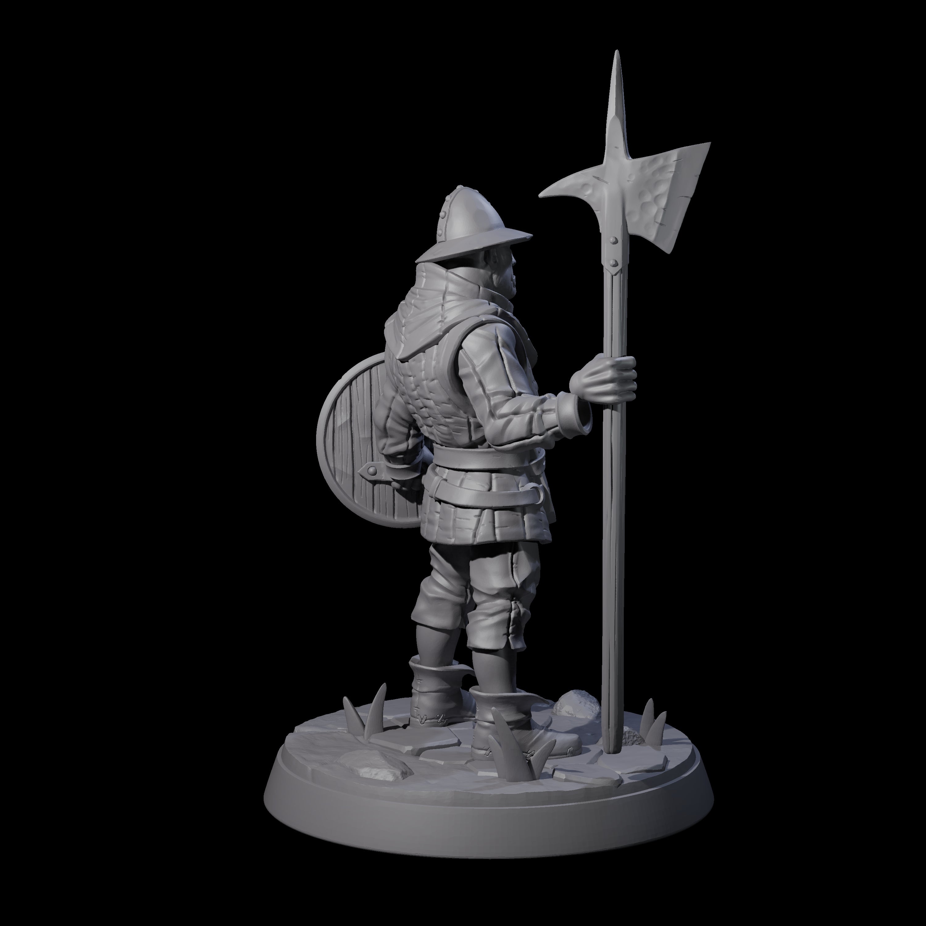 Cobbled Together Militia B Miniature for Dungeons and Dragons, Pathfinder or other TTRPGs
