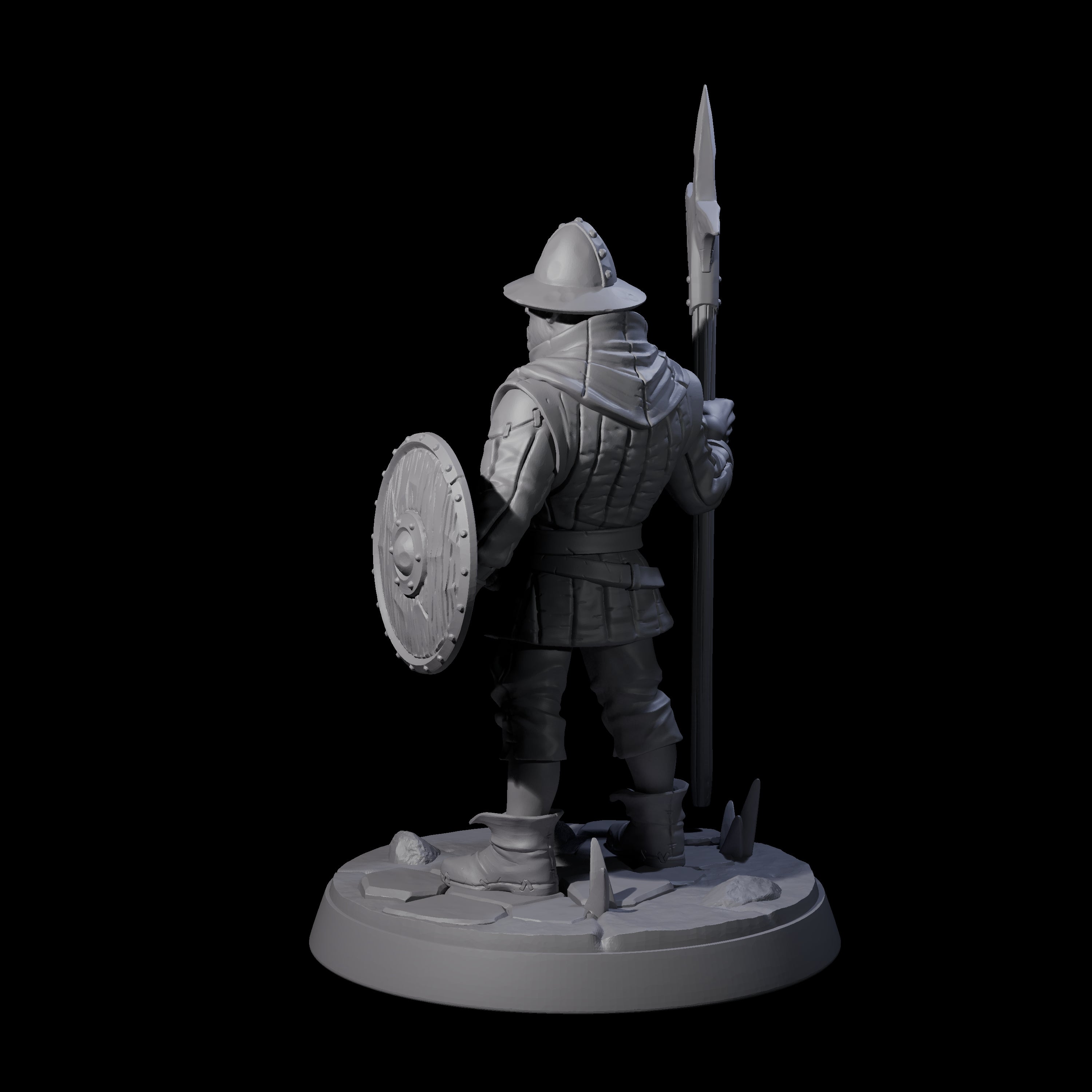 Cobbled Together Militia B Miniature for Dungeons and Dragons, Pathfinder or other TTRPGs