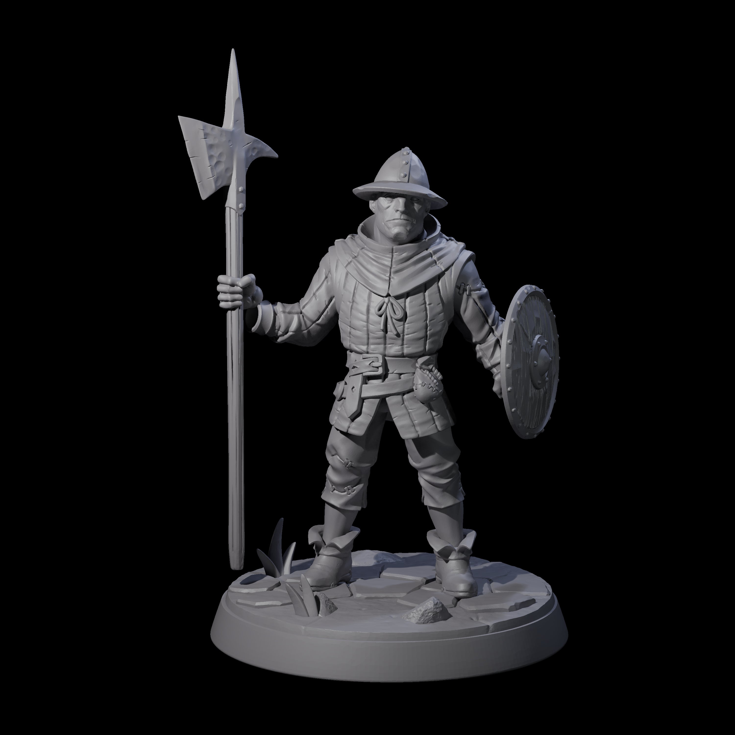 Cobbled Together Militia B Miniature for Dungeons and Dragons, Pathfinder or other TTRPGs