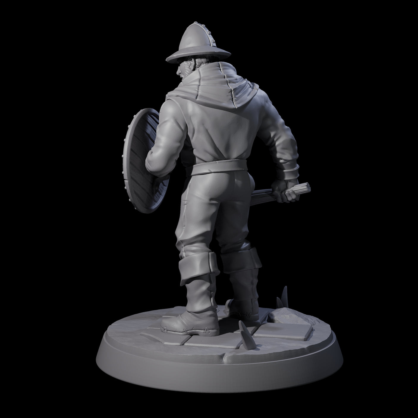 Cobbled Together Militia C Miniature for Dungeons and Dragons, Pathfinder or other TTRPGs