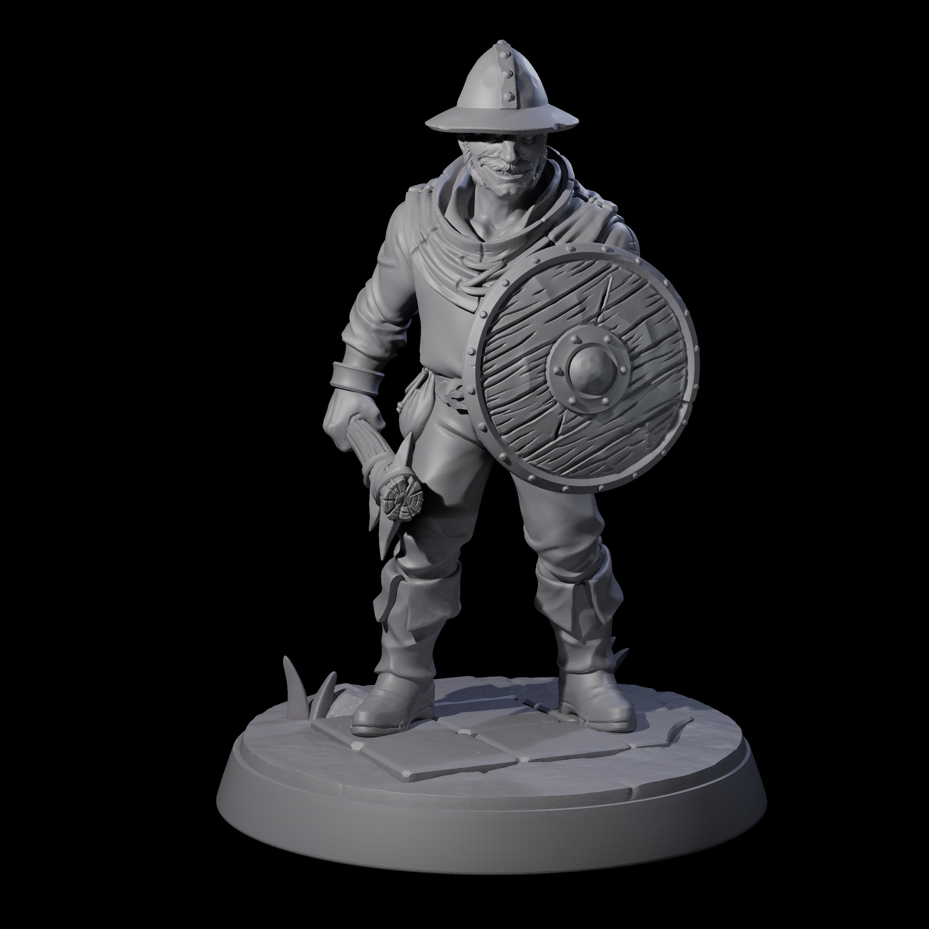 Cobbled Together Militia C Miniature for Dungeons and Dragons, Pathfinder or other TTRPGs