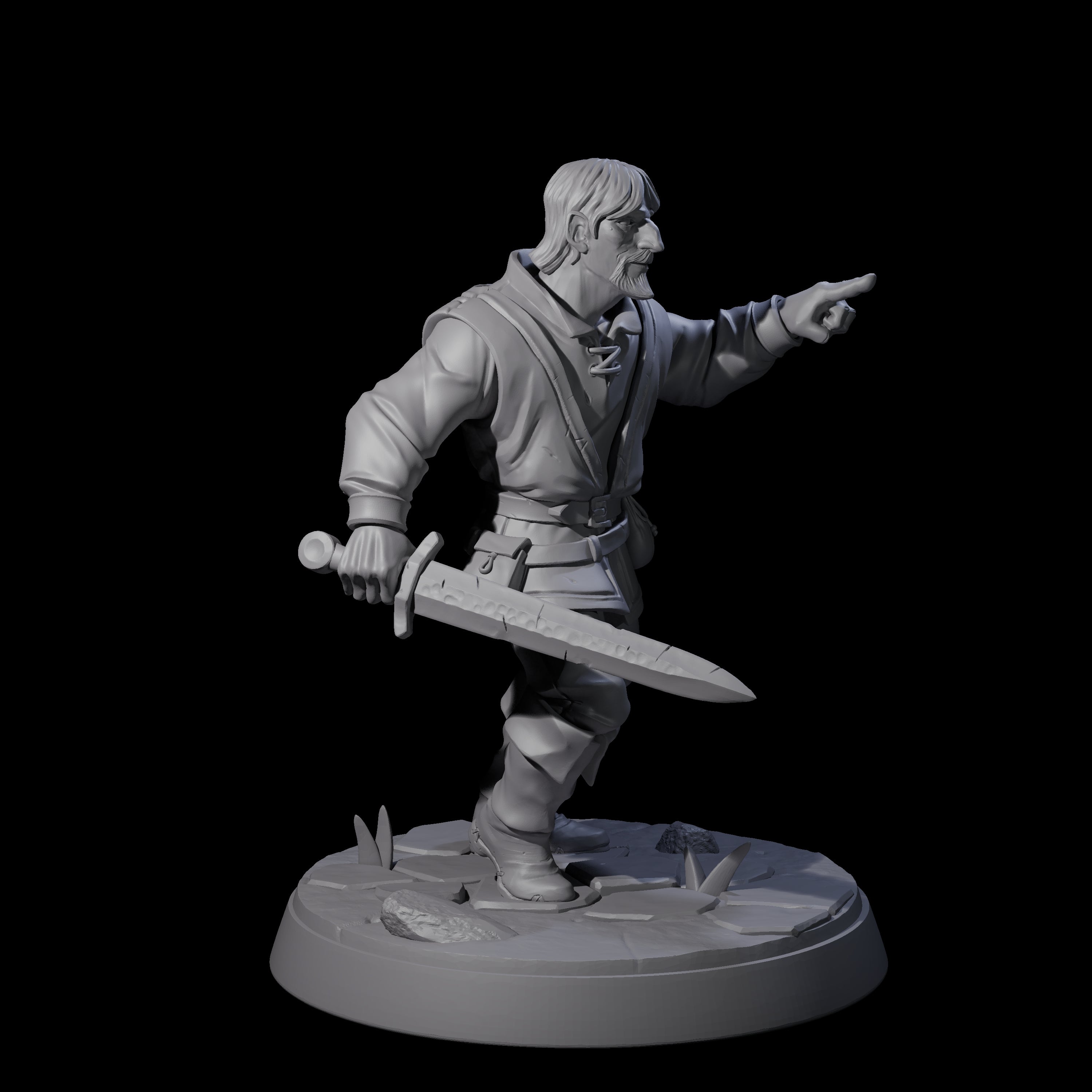 Cobbled Together Militia D Miniature for Dungeons and Dragons, Pathfinder or other TTRPGs