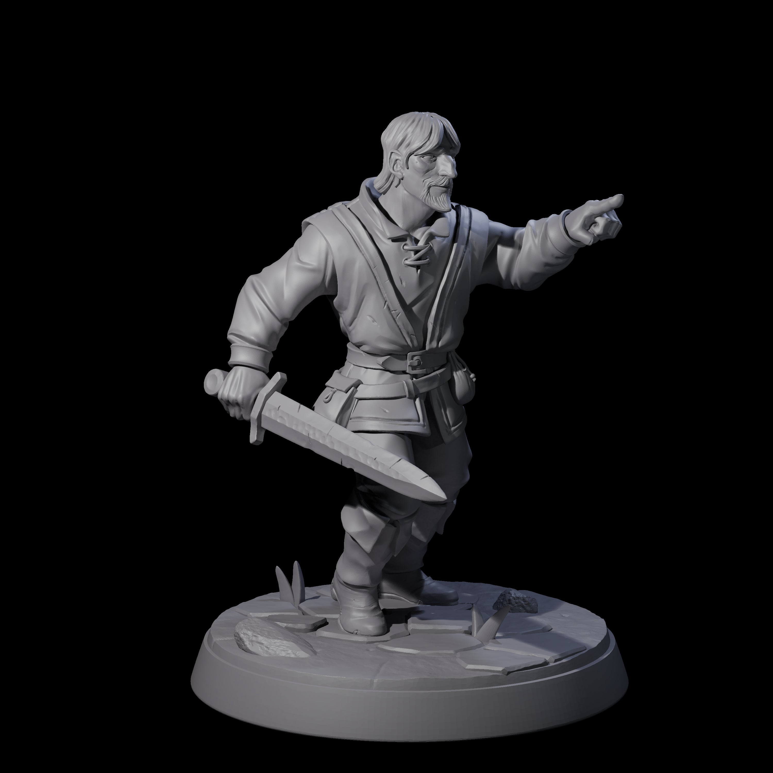 Cobbled Together Militia D Miniature for Dungeons and Dragons, Pathfinder or other TTRPGs