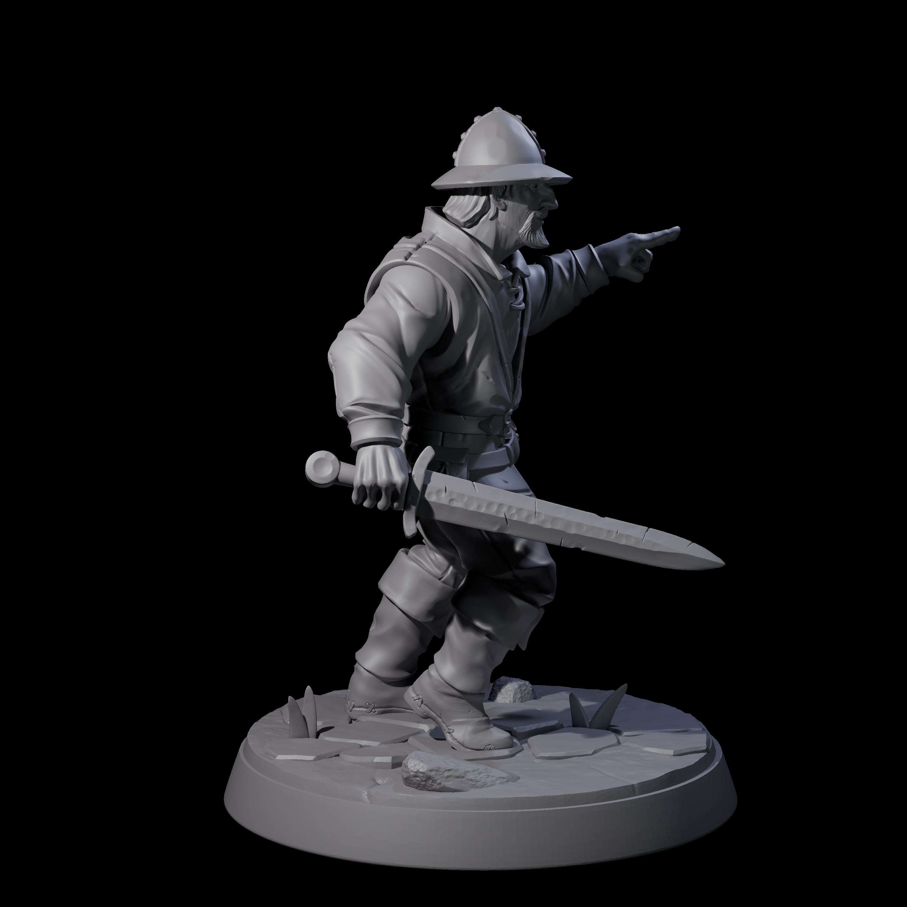 Cobbled Together Militia D Miniature for Dungeons and Dragons, Pathfinder or other TTRPGs