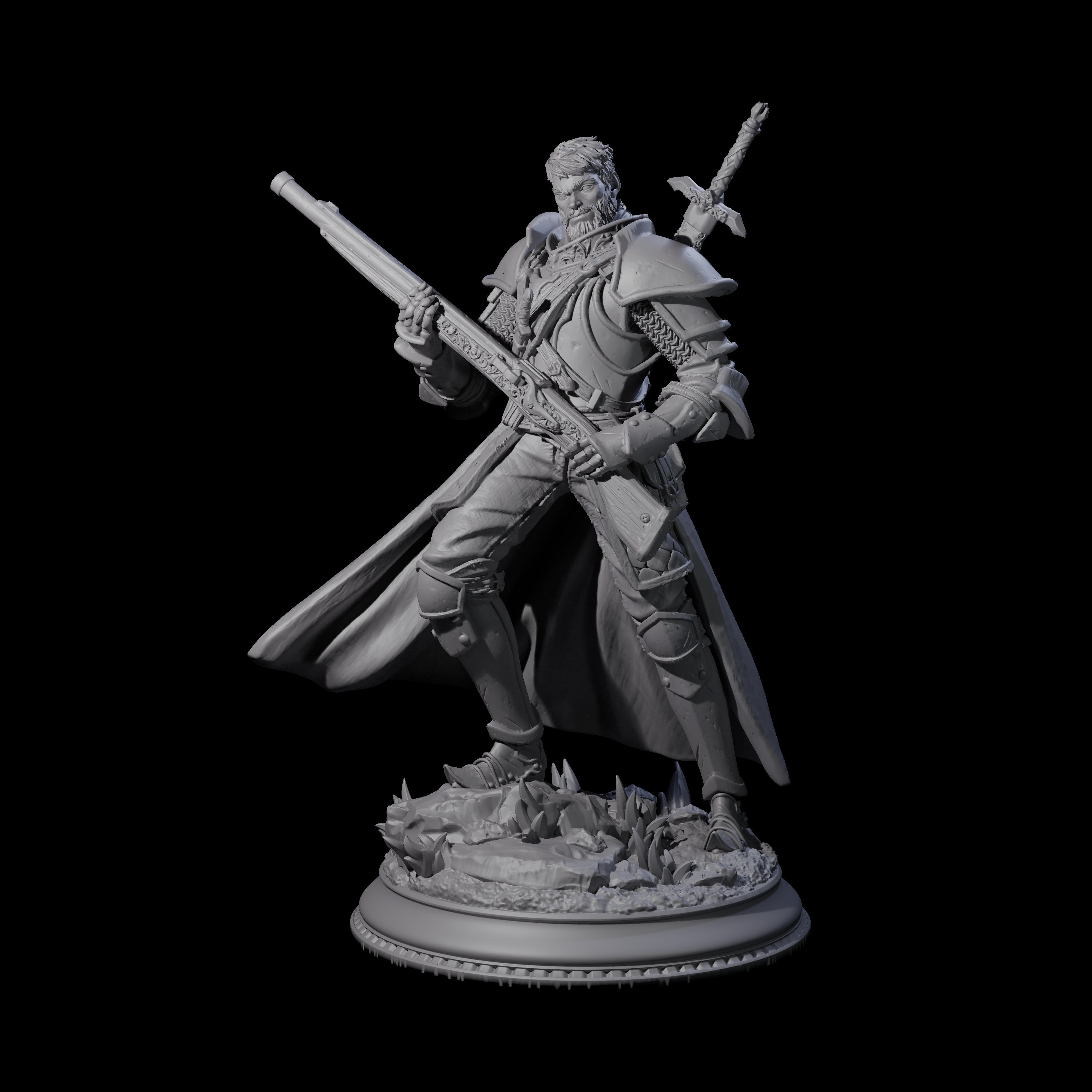 Cocky Hunter Miniature for Dungeons and Dragons, Pathfinder or other TTRPGs