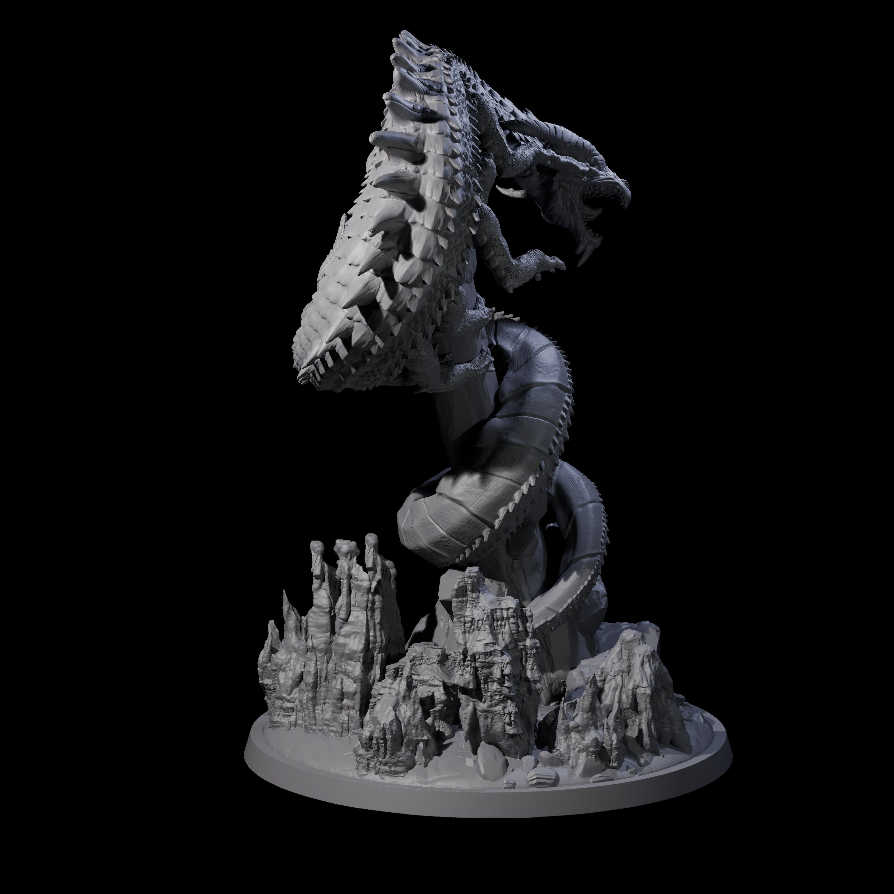 Coiled Behir Miniature for Dungeons and Dragons, Pathfinder or other TTRPGs