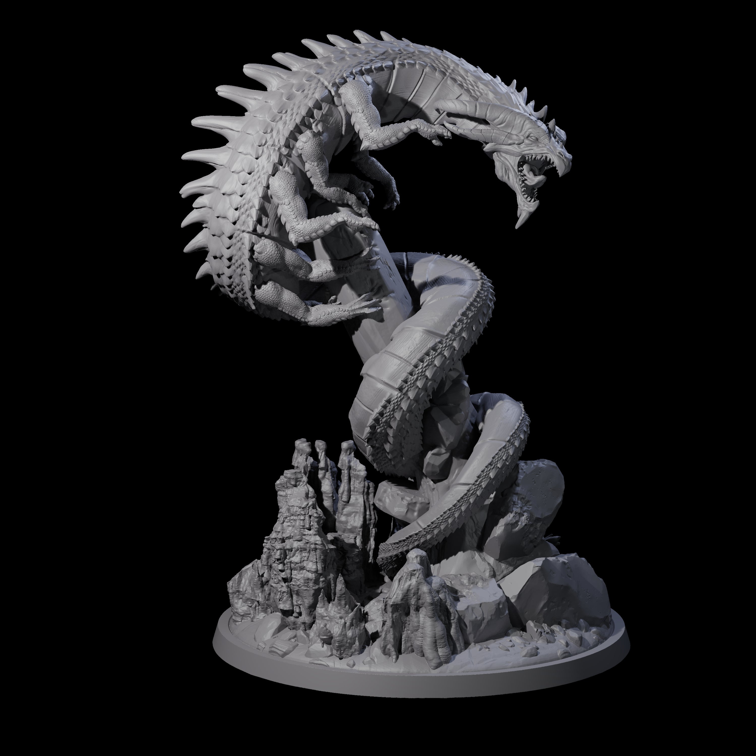 Coiled Behir Miniature for Dungeons and Dragons, Pathfinder or other TTRPGs