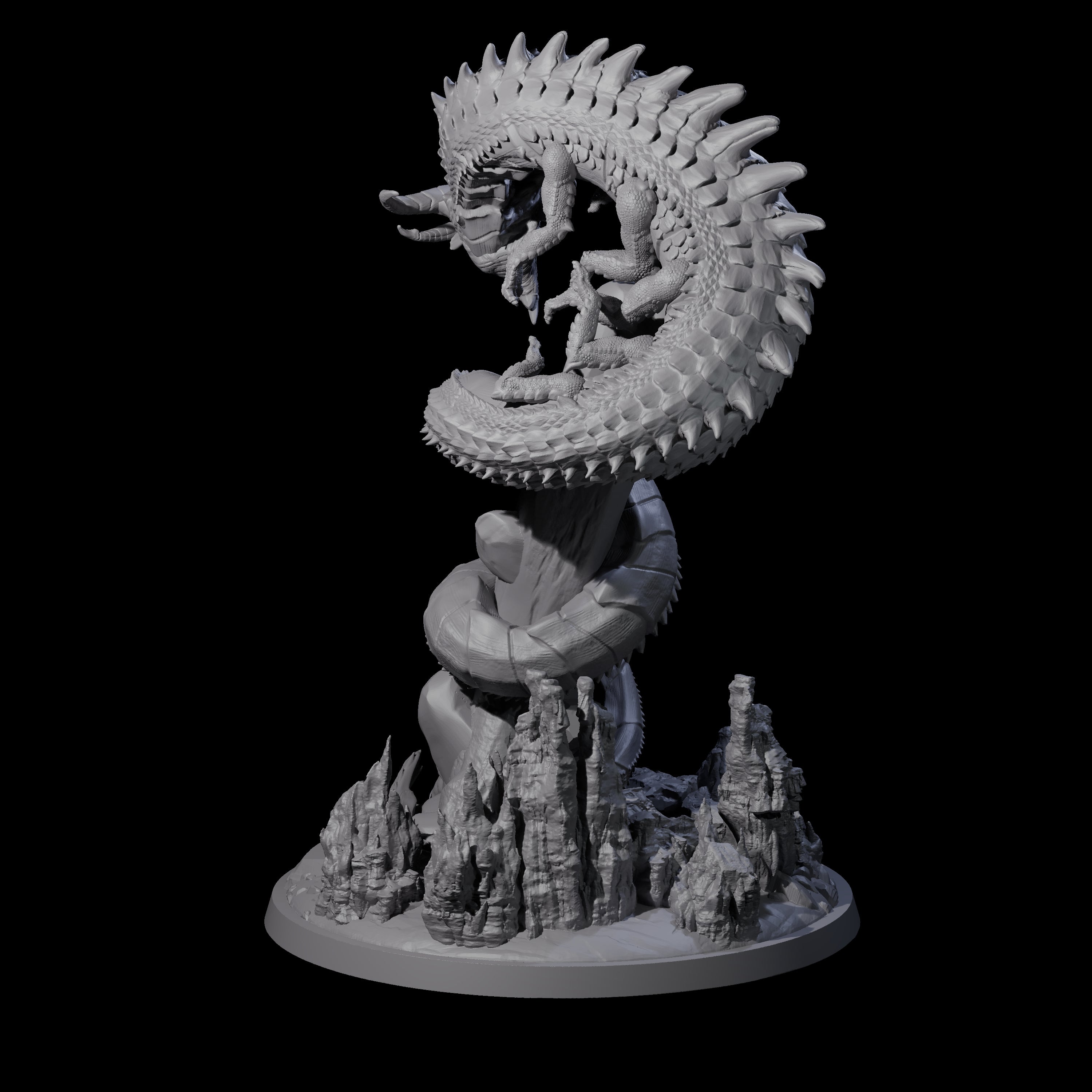 Coiled Behir Miniature for Dungeons and Dragons, Pathfinder or other TTRPGs