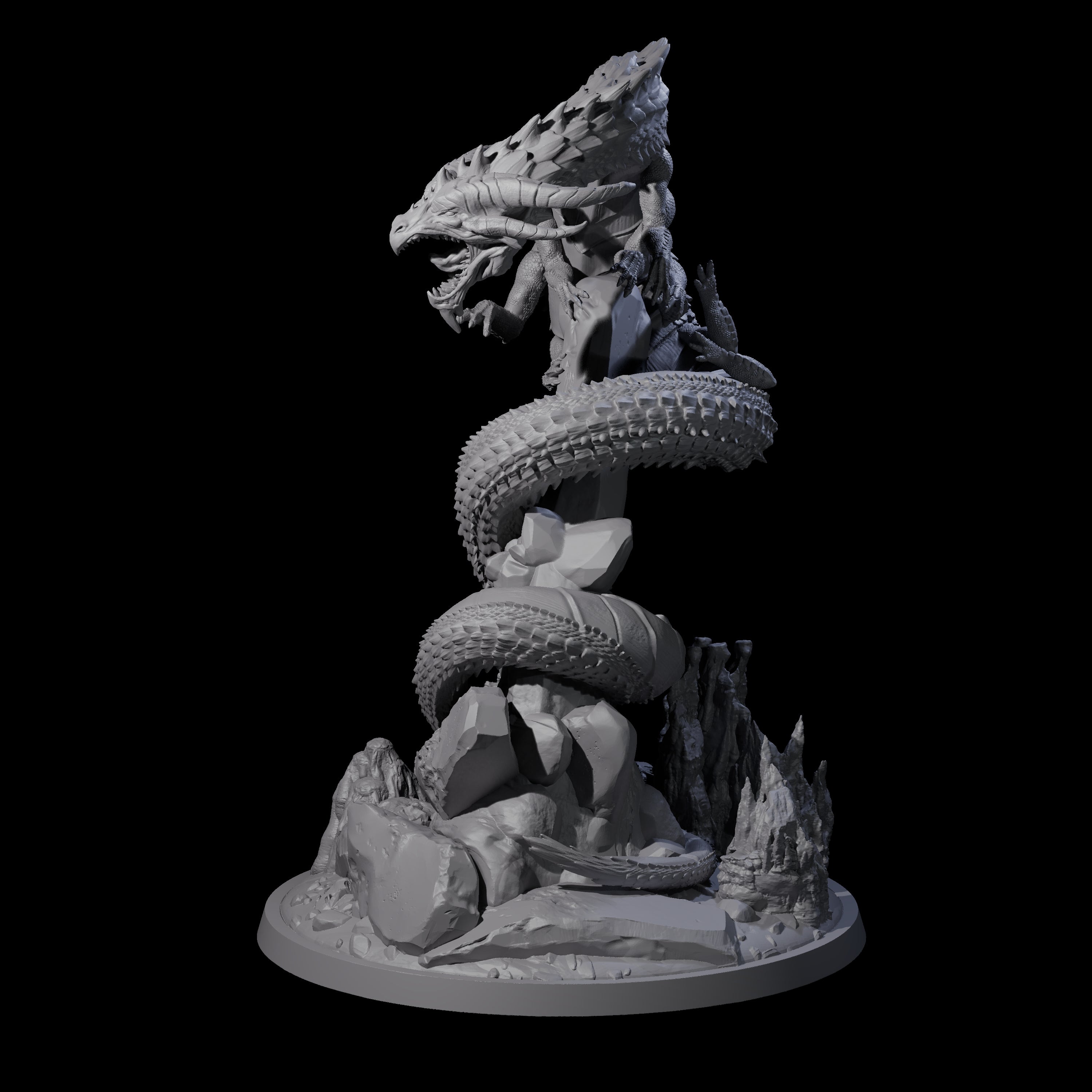 Coiled Behir Miniature for Dungeons and Dragons, Pathfinder or other TTRPGs