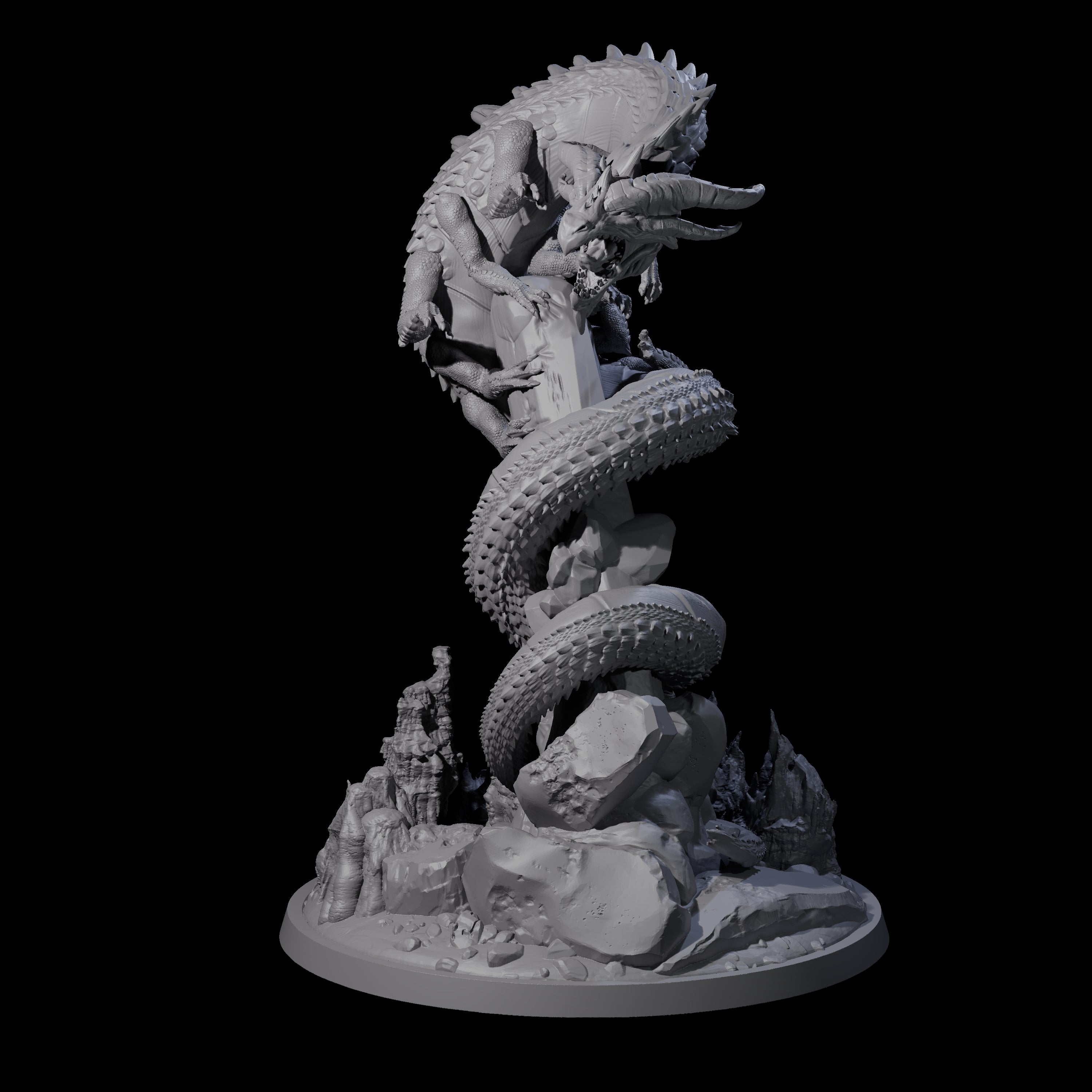 Coiled Behir Miniature for Dungeons and Dragons, Pathfinder or other TTRPGs