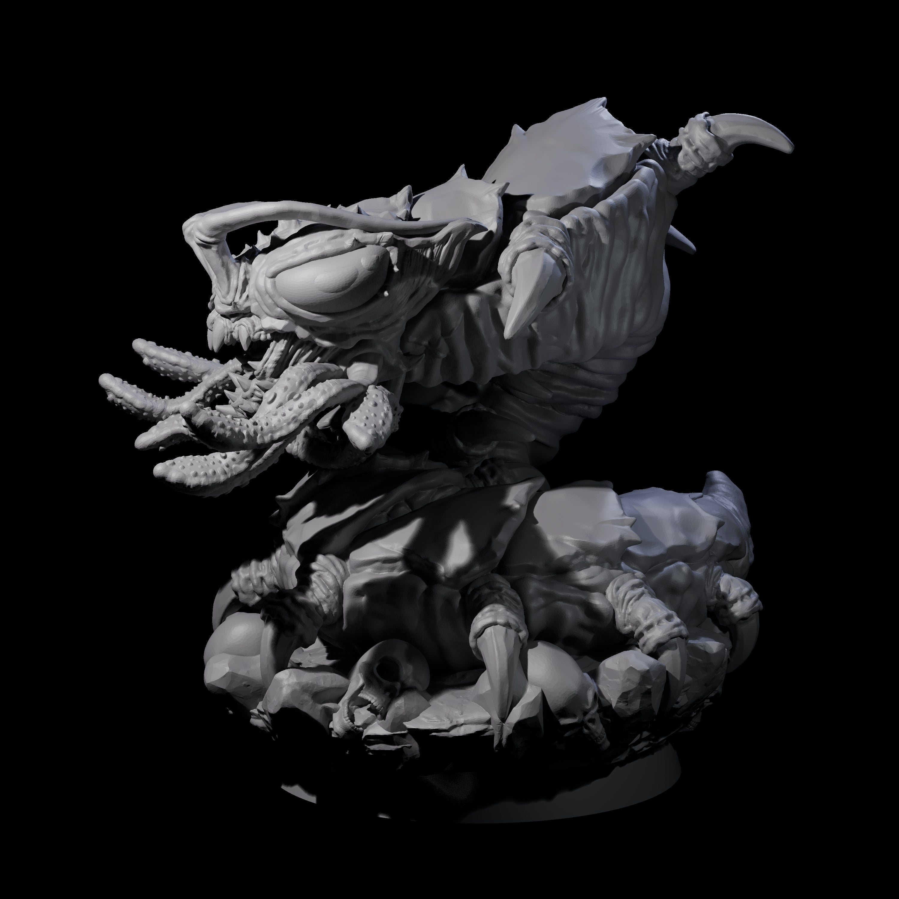 Coiled Creeping Carrion Crawler Miniature for Dungeons and Dragons, Pathfinder or other TTRPGs