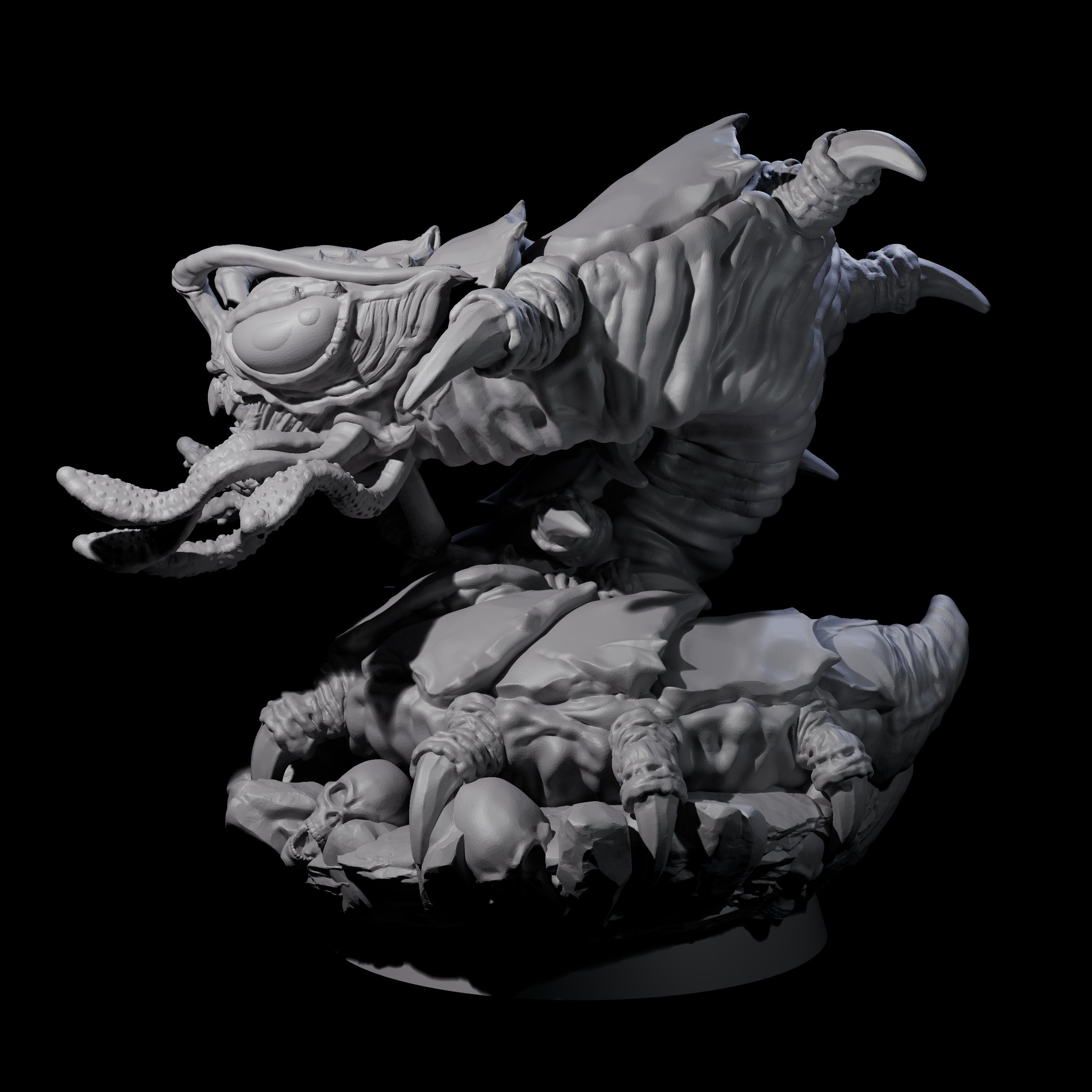 Coiled Creeping Carrion Crawler Miniature for Dungeons and Dragons, Pathfinder or other TTRPGs