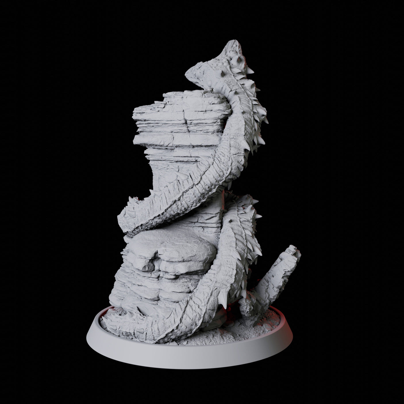 Coiled Frost Worm Miniature for Dungeons and Dragons, Pathfinder or other TTRPGs