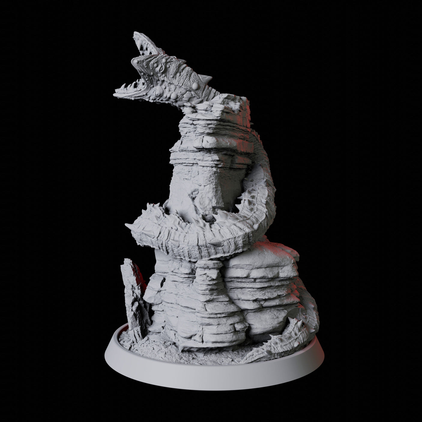 Coiled Frost Worm Miniature for Dungeons and Dragons, Pathfinder or other TTRPGs