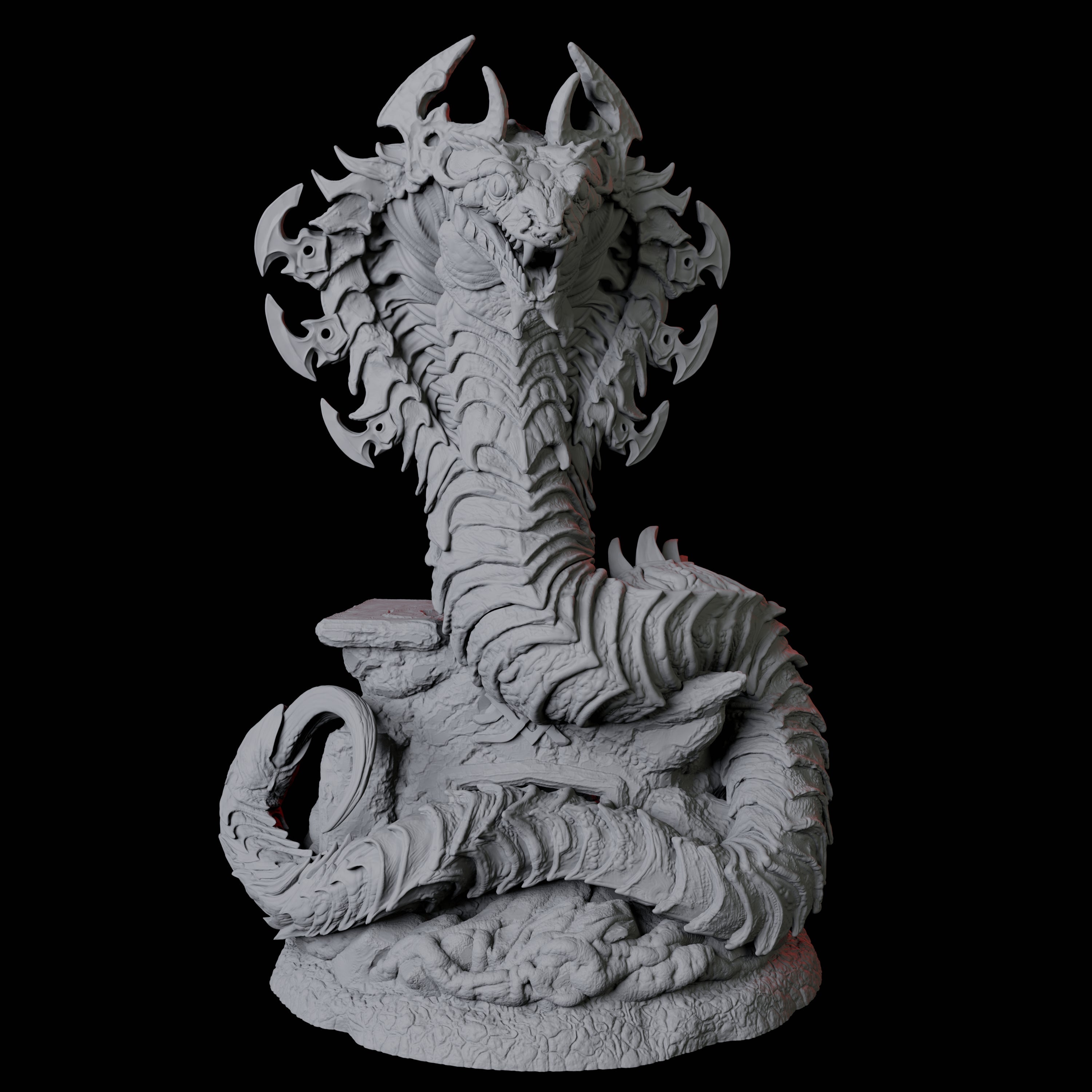 Coiled Giant Snake A Miniature for Dungeons and Dragons, Pathfinder or other TTRPGs