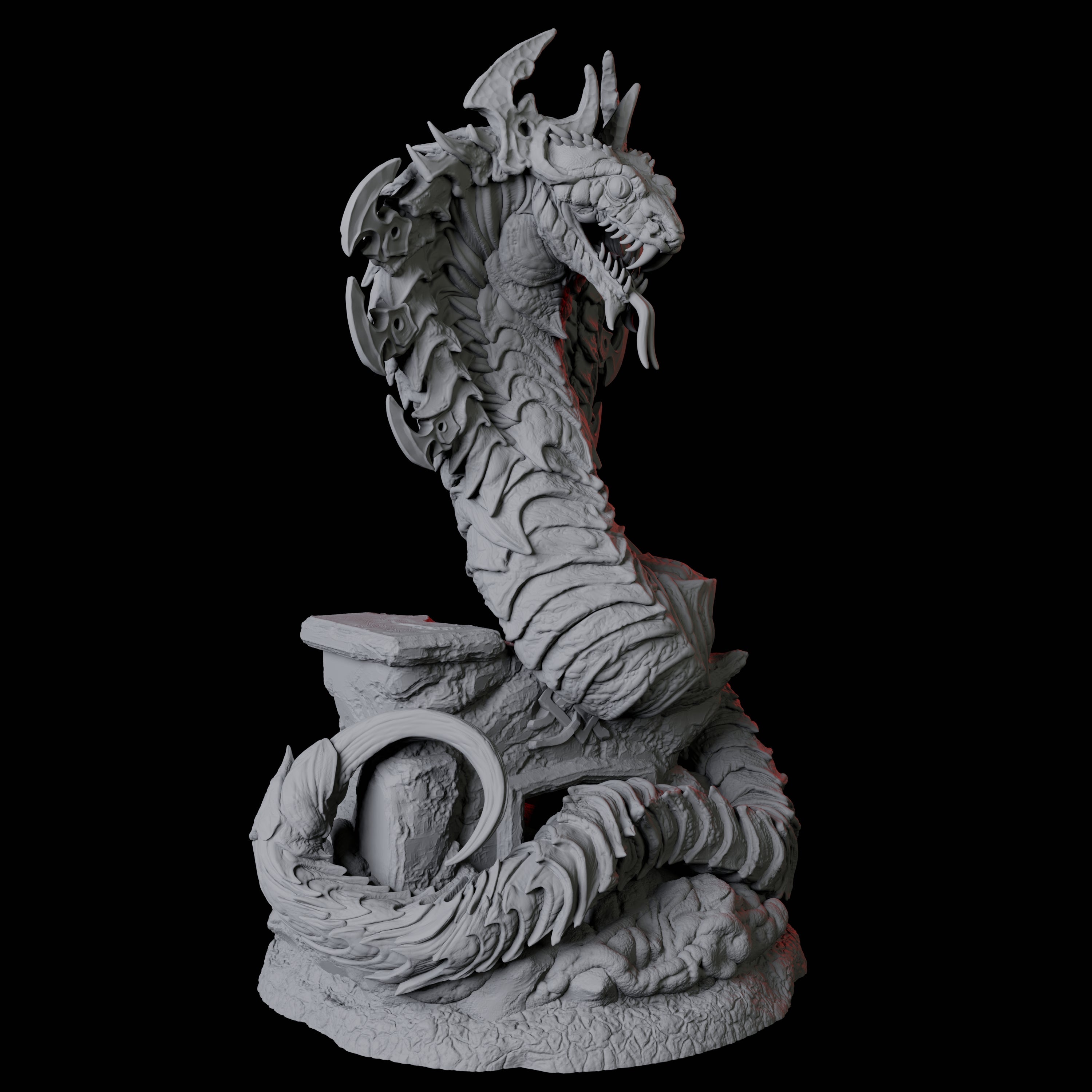 Coiled Giant Snake A Miniature for Dungeons and Dragons, Pathfinder or other TTRPGs